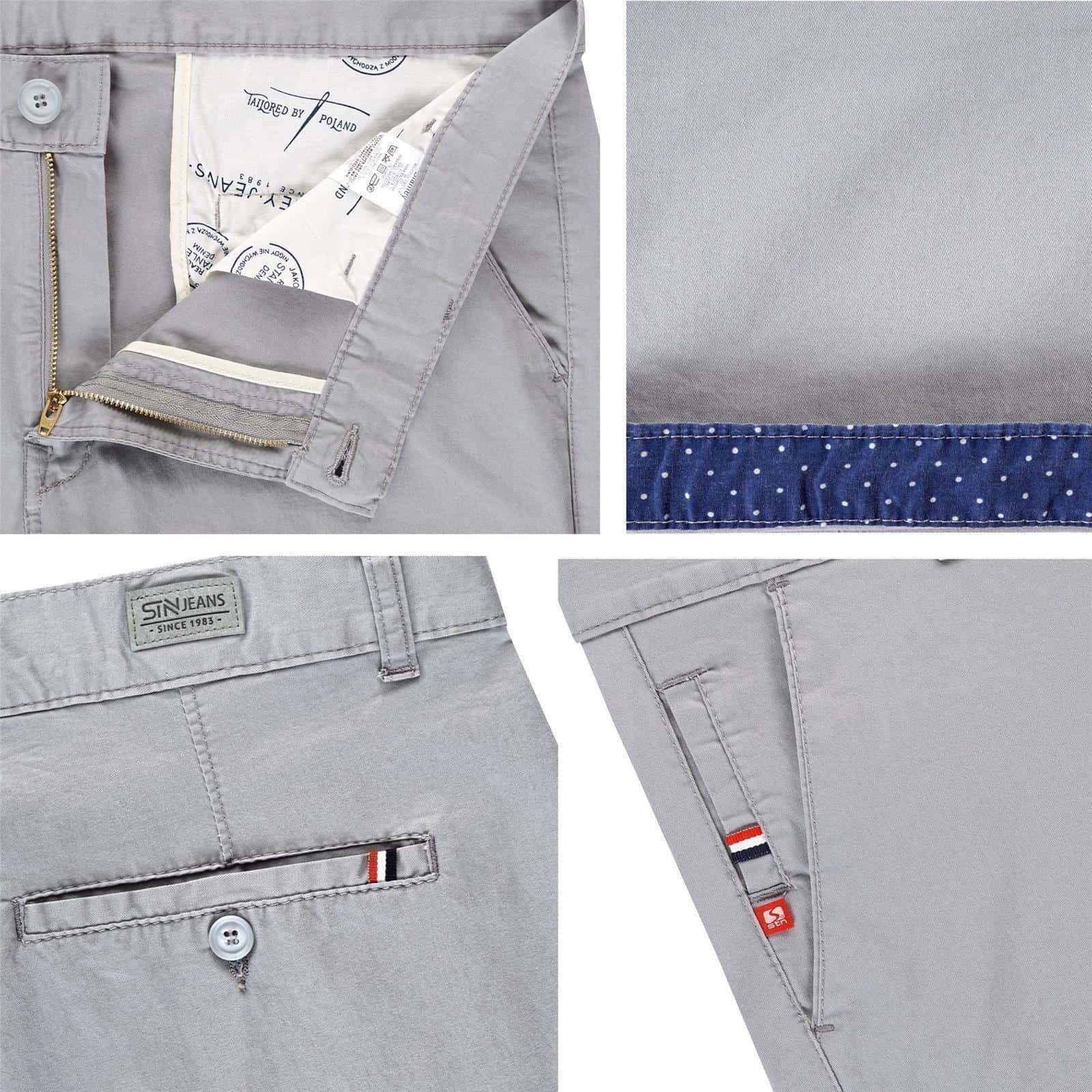 Stanley Jeans Chinoshorts Herren Chino Shorts Kurze Hose in Grau 22746 (1-tlg) im eleganten Look