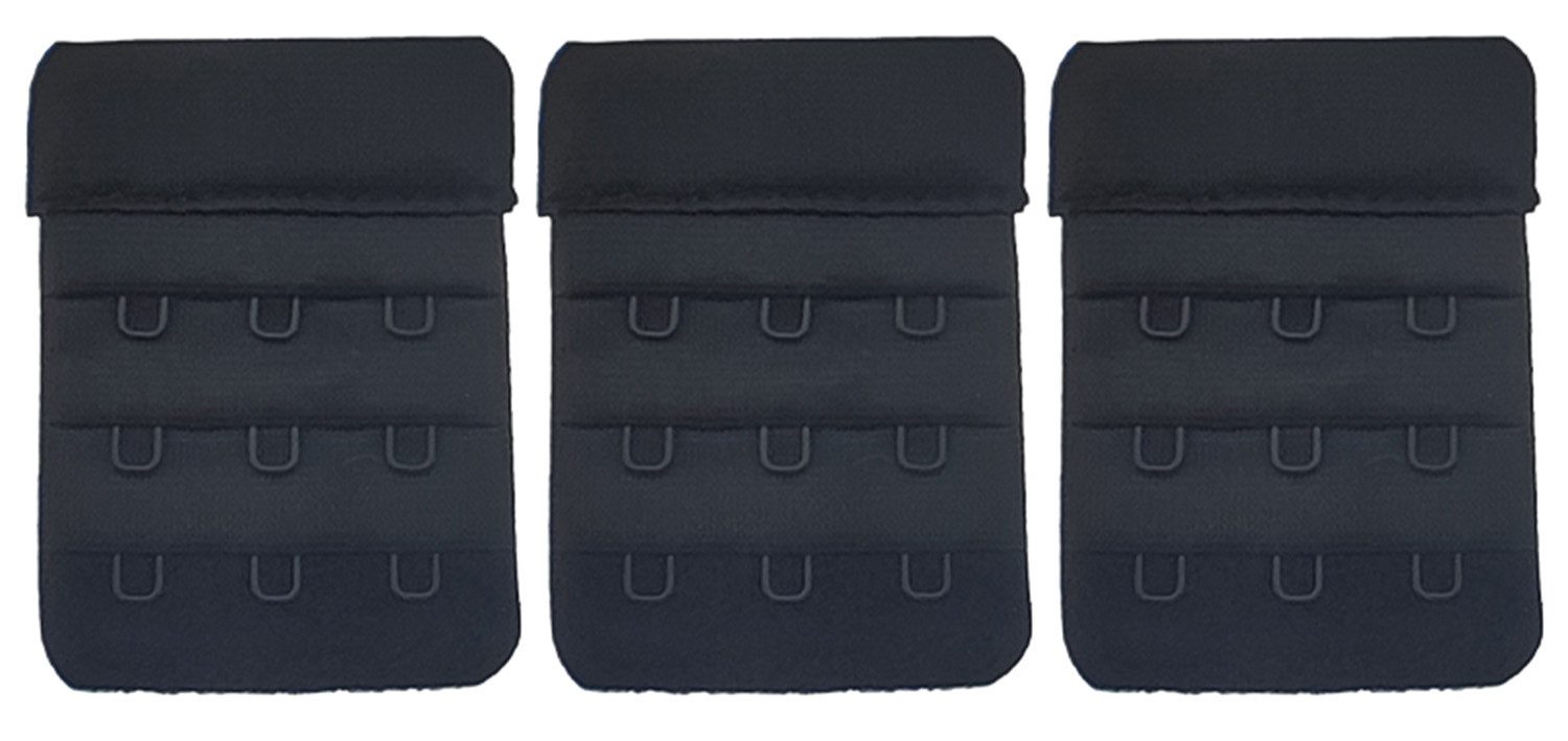 varivendo BH-Verlängerung 3er Set BH-Verlängerung 3-reihig 45mm Schwarz (Stück, 3 St), BH-Verlängerung BH-Extender BH-Verlängerungsstück BH-Erweiterung B