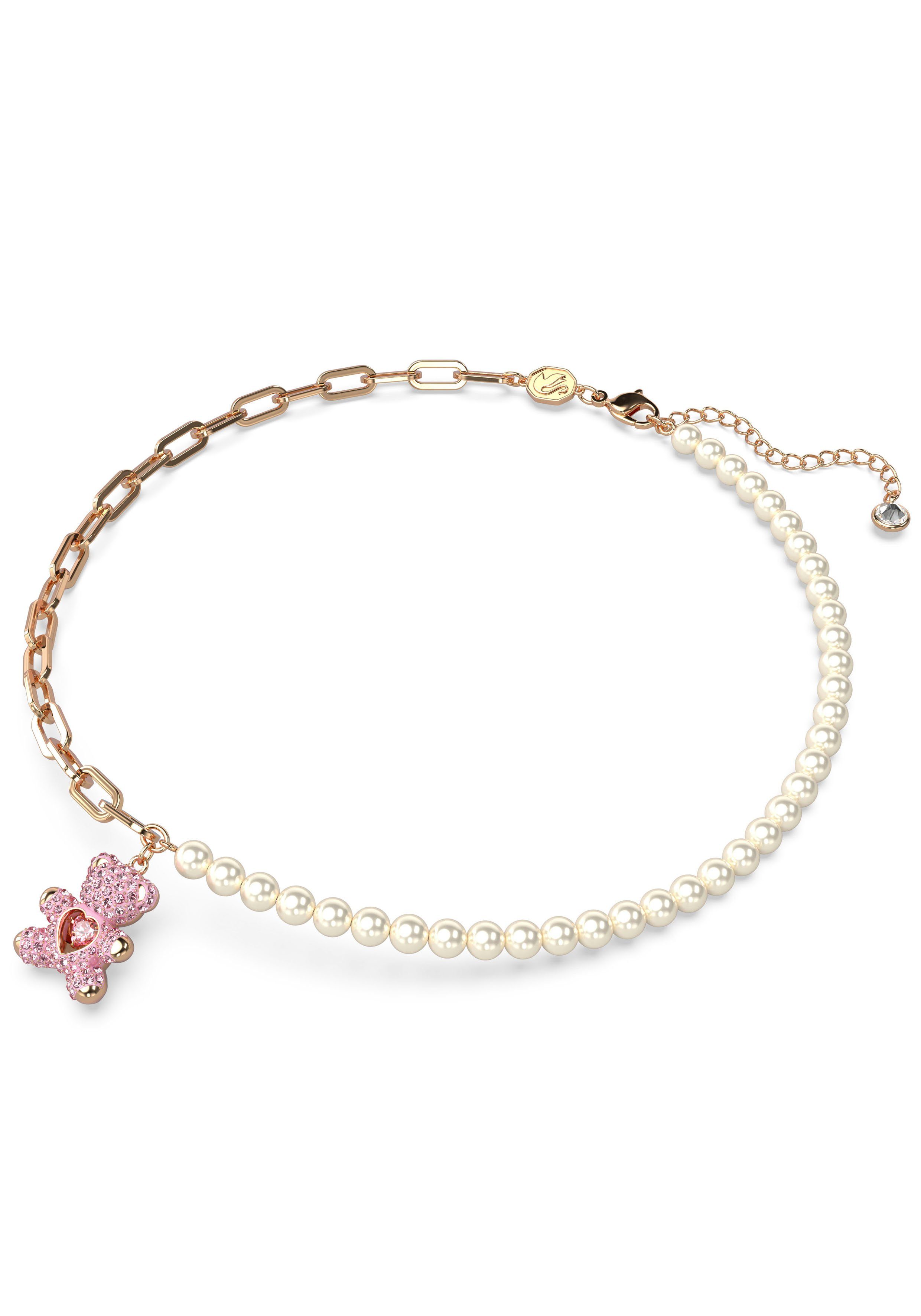 Swarovski Kette mit Anhänger TEDDY, mit Swarovski® Kristall, Swarovski® Zirkonia und Swarovski® Perle