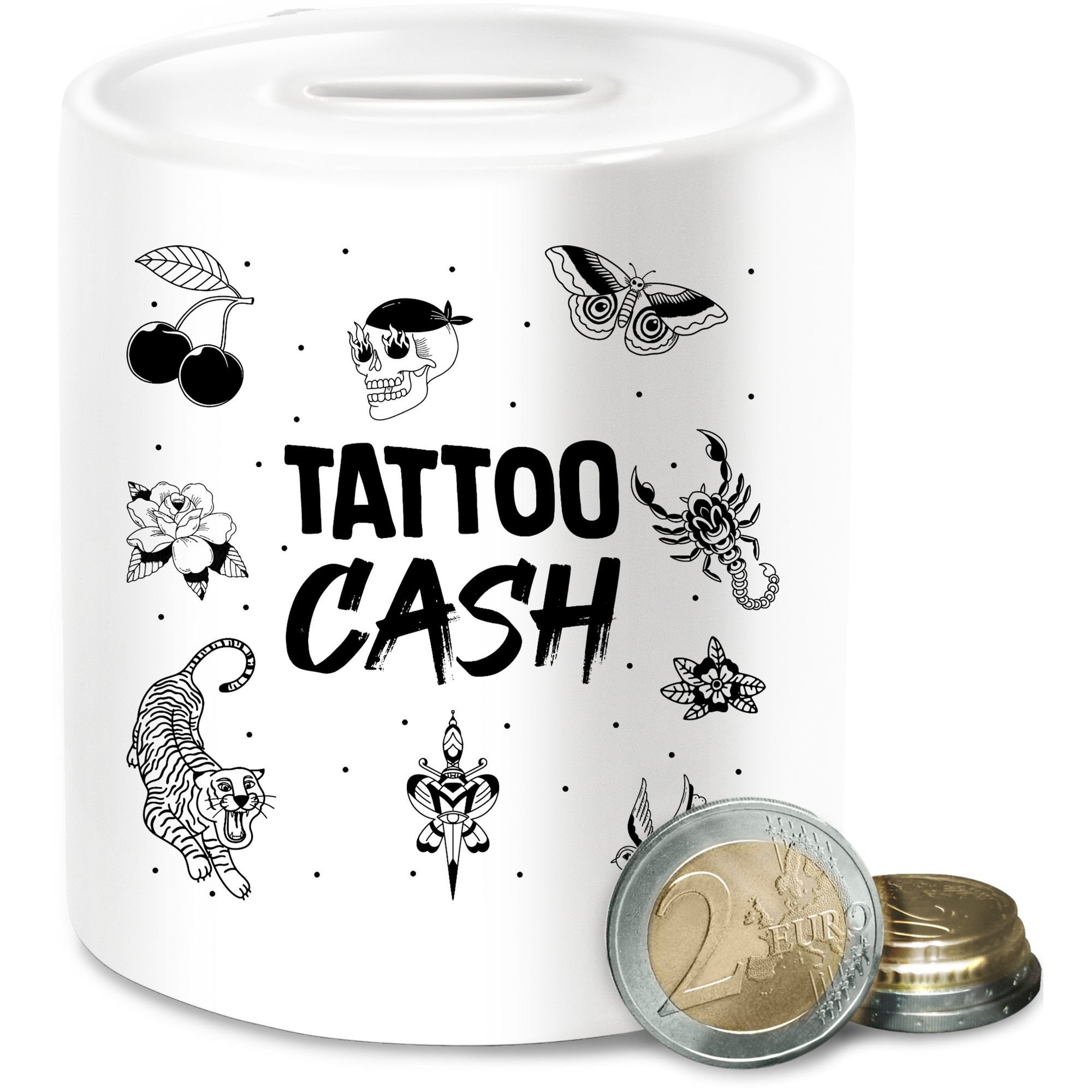 Shirtracer Spardose Tattoo Cash Geld Geschenk, Tattoo