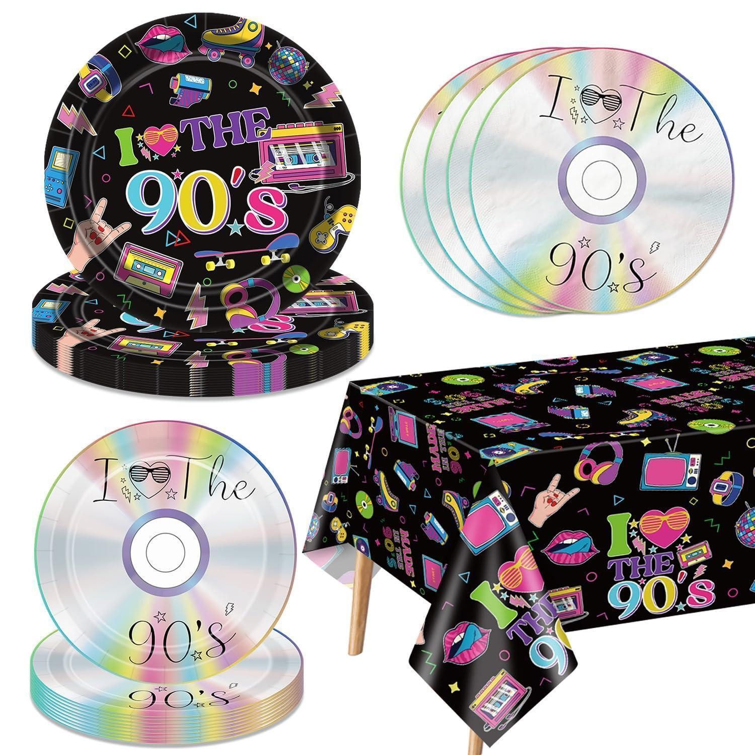 LuxusKollektion Dekokugel Party Deko 90er Jahre Set 61 Teile für 20 Gäste (61 St)