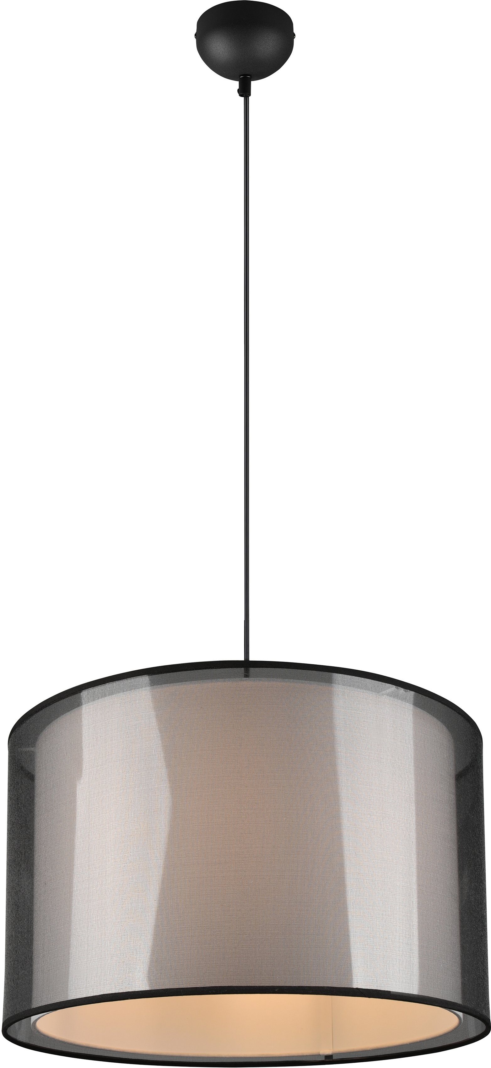 Leuchtmittel wechselbar, Organza-Schirm 1-flammig of Liotta, Pendelleuchte transparenter Textil, Doppelschirm Places mit Style