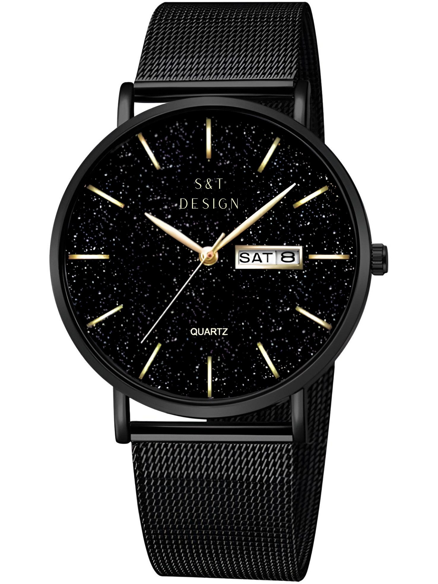 S&T Design Quarzuhr Mesh Armbanduhr Herren günstig online kaufen