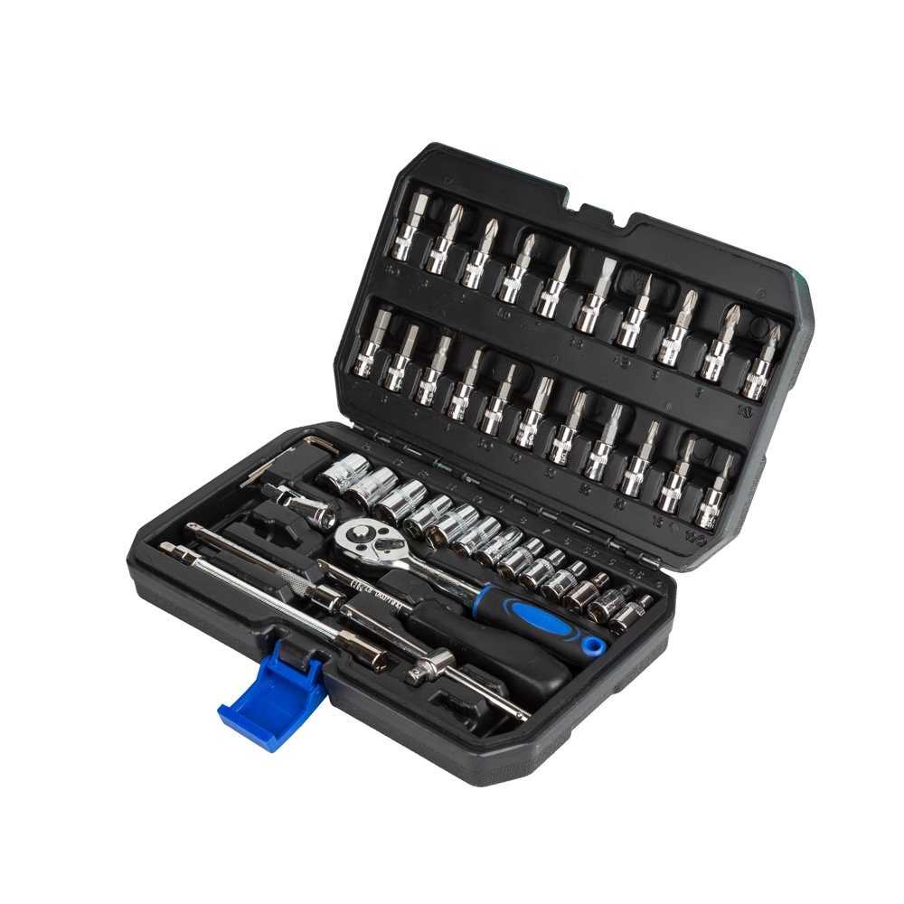 P & K Werkzeugset 46-teiliges Knarrenkasten-Set mit Knarre und Steckschlüss günstig online kaufen