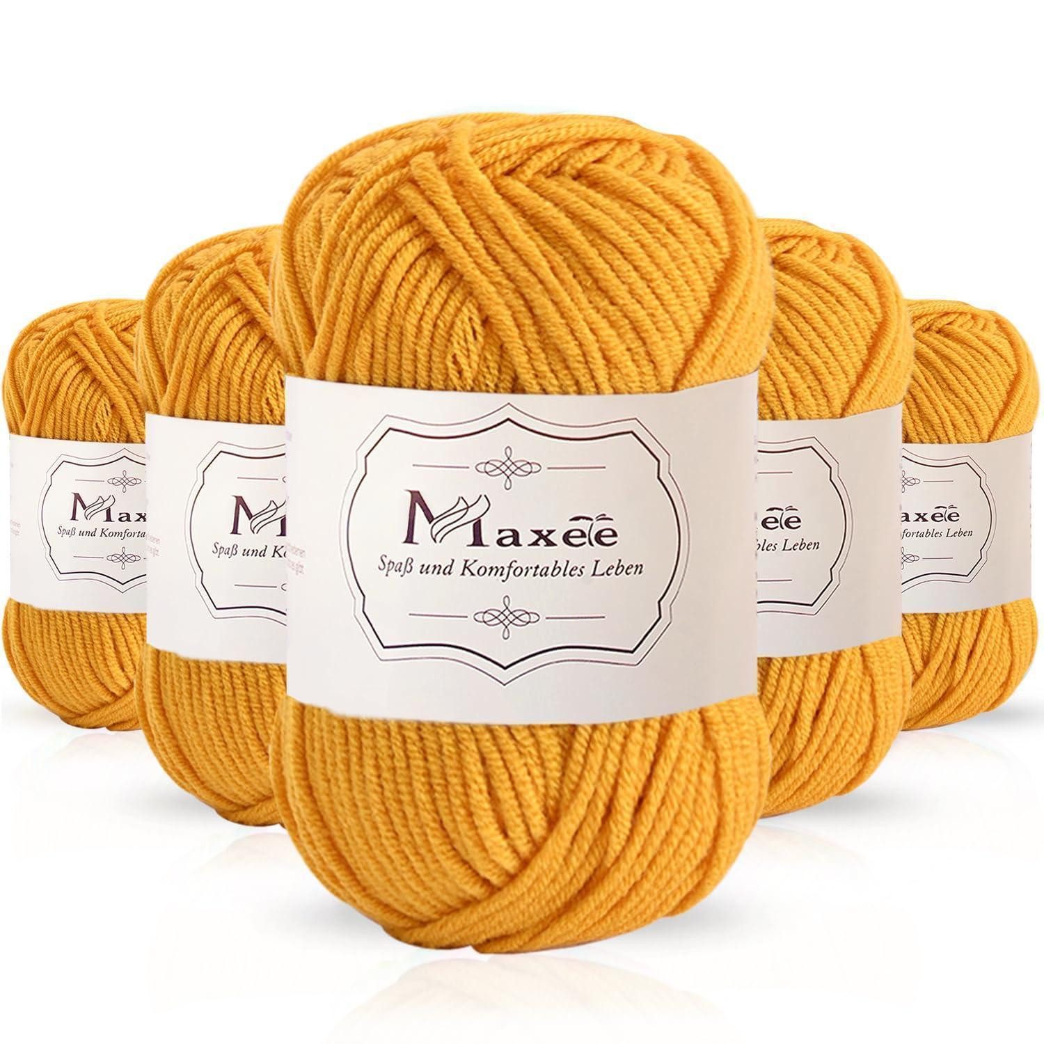 LuxusKollektion Stricknadeln Strickgarn Multicolor 5x50g Acryl weich, 5 St.