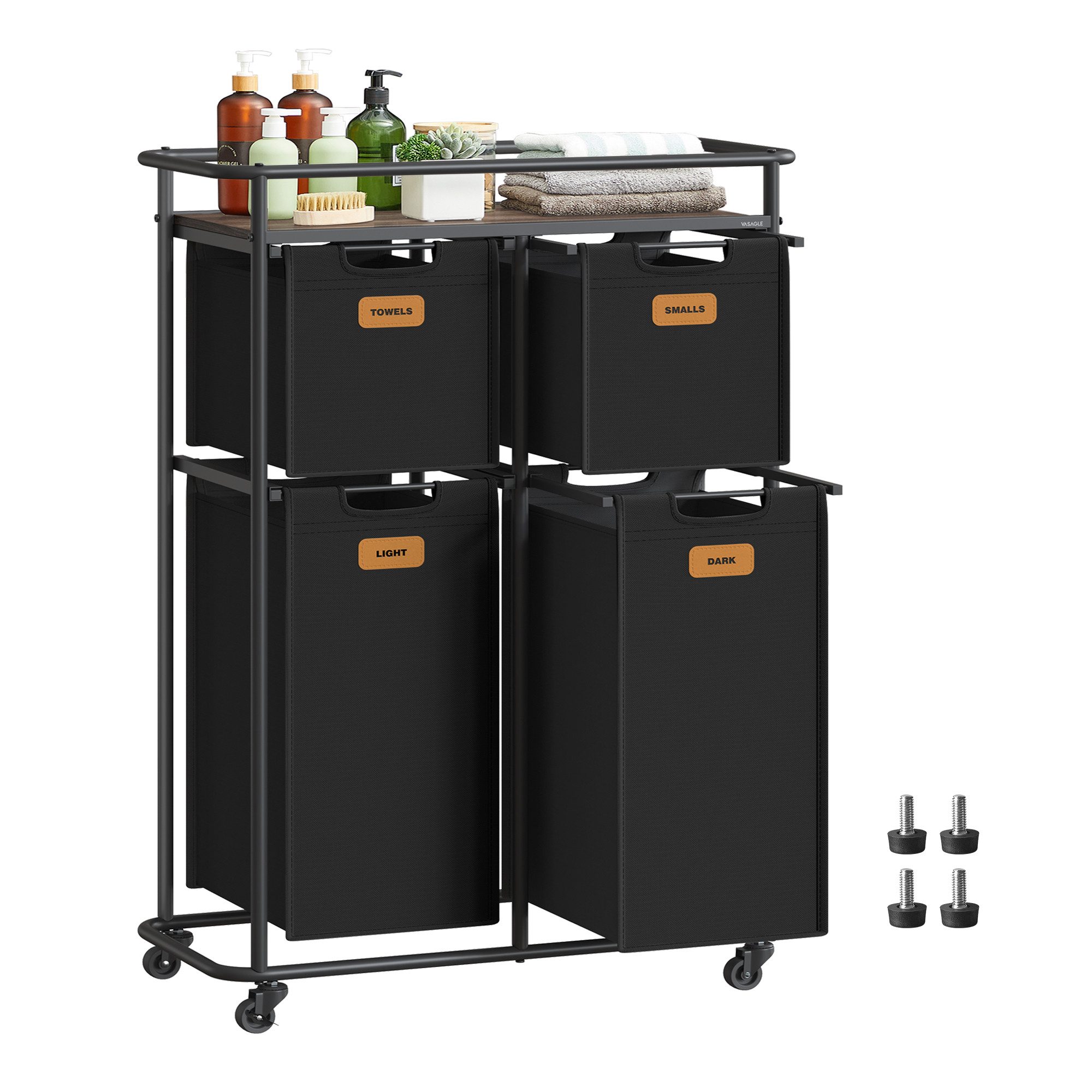 VASAGLE Wäschekorb, Wäschetrenner mit Rädern, 150 L, beweglich günstig online kaufen