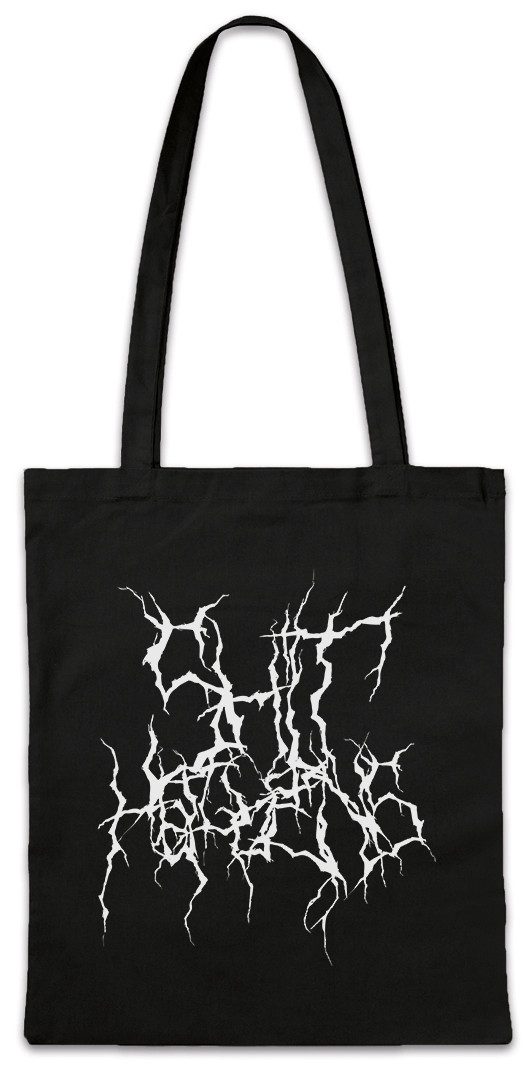 Beuteltasche Shit Happens Blackmetal Typo Stofftasche Black Norwegian True Metal