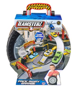 HTI Spiel-Parkgarage Teamsterz tragbare Metro City Spielzeug Auto Garage, in Form eines Autoreifens inkl. 1 Auto