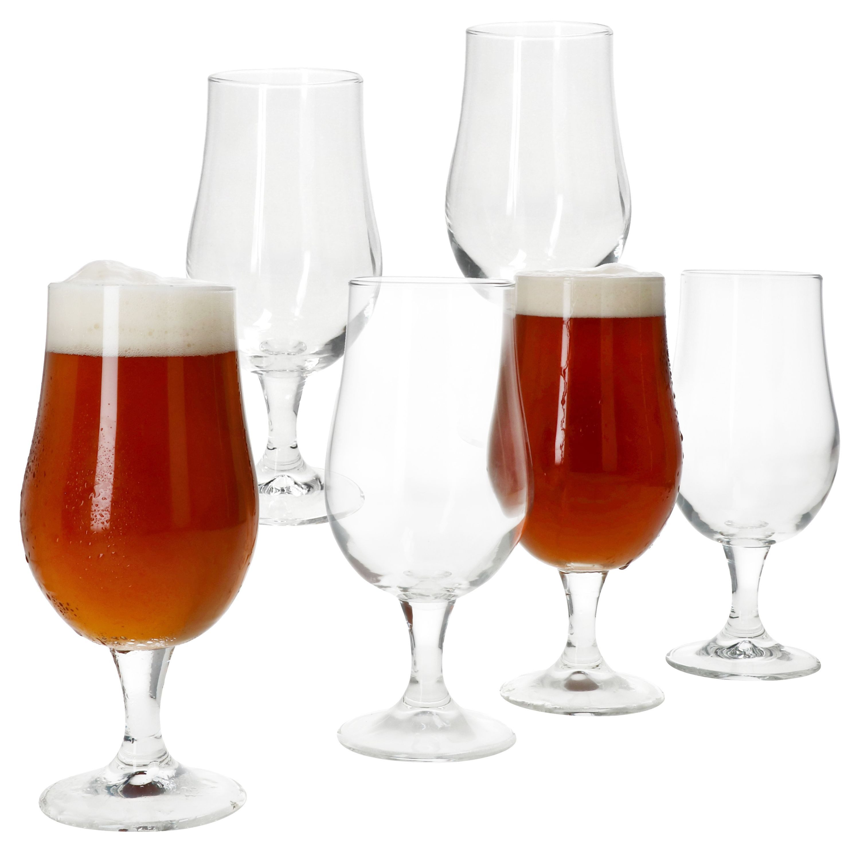 Bierglas 6x Hook Pilsglas 350ml mit Fuß Biergläser klar 0,35L aus Glas