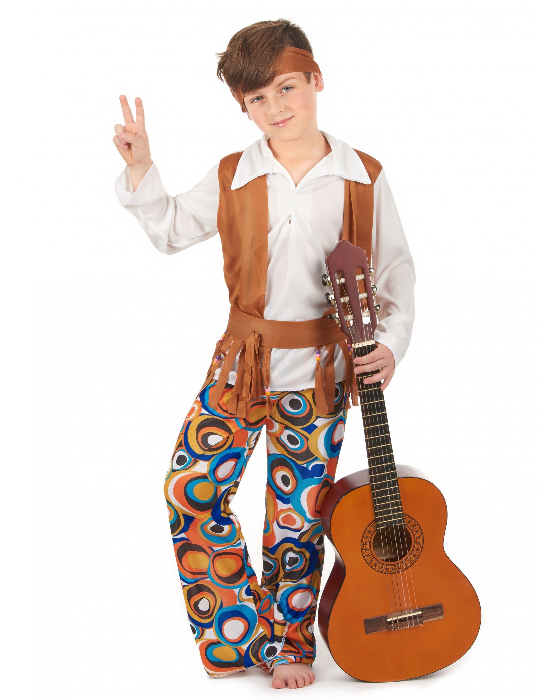 JADEO Kostüm Hippie Kinderkostüm braun-bunt