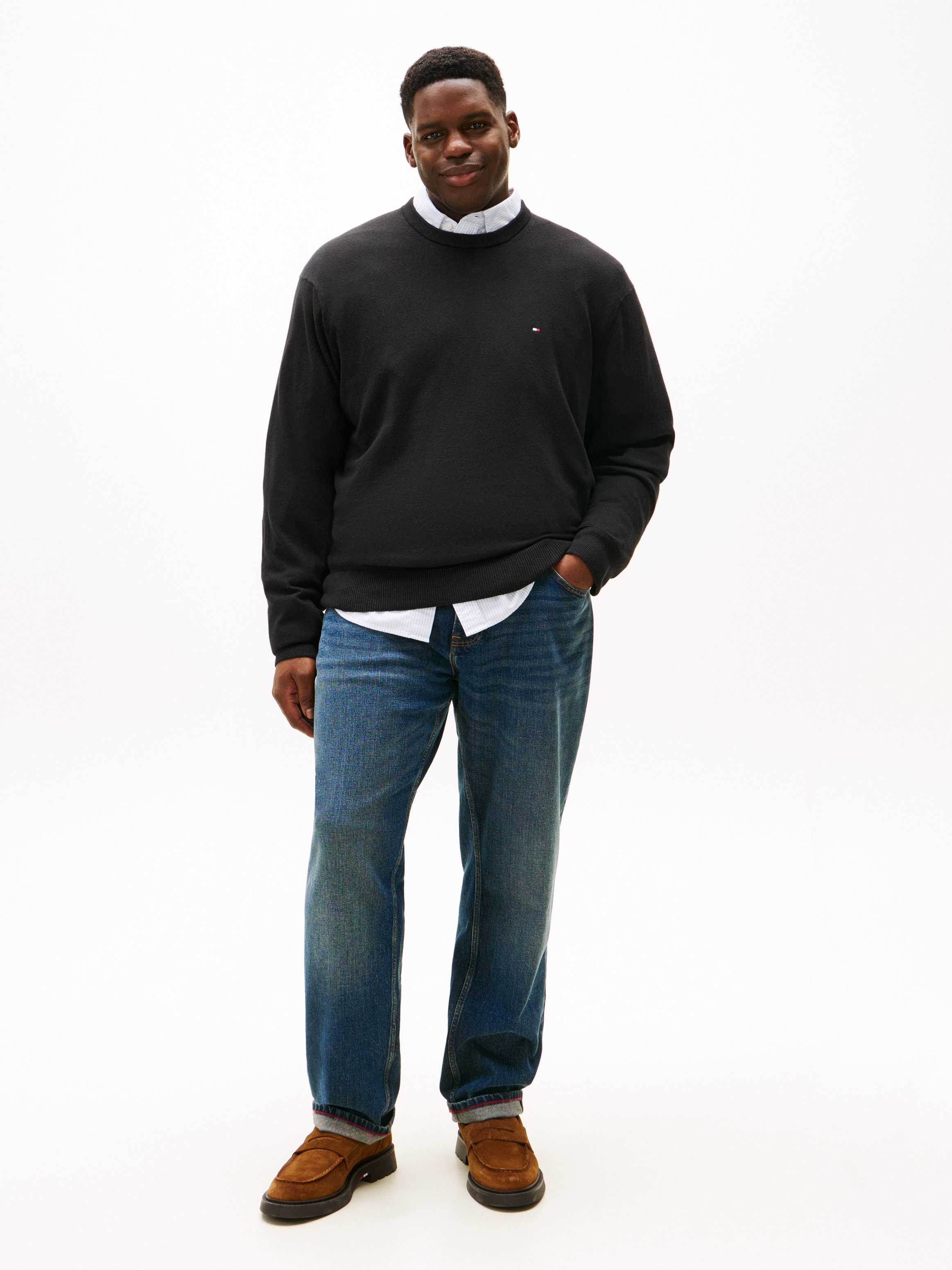Tommy Hilfiger Big & Tall Rundhalspullover BT-PIMA ORG CTN CASHMERE CN-B – Bild 3 von 5