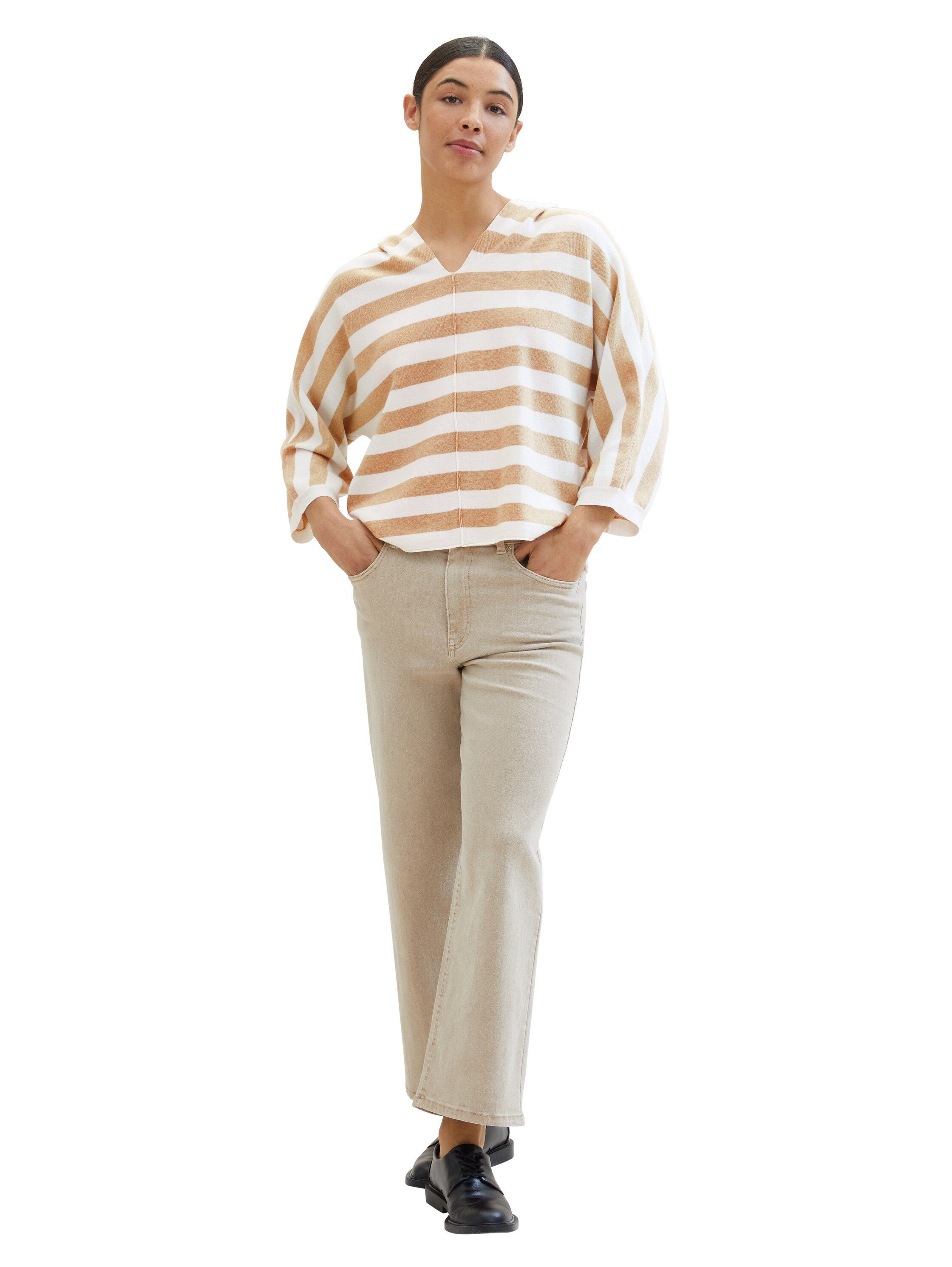 TOM TAILOR Kapuzenpullover mit weitem V-Ausschnitt