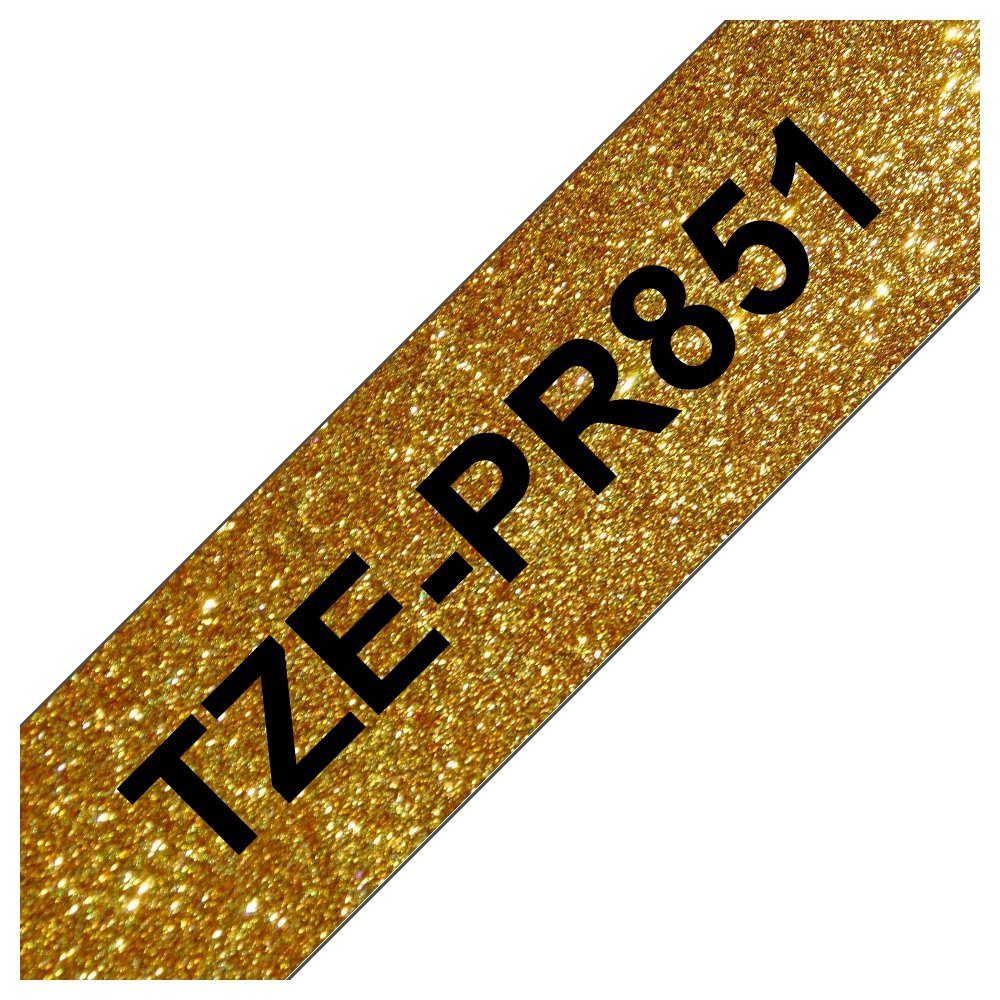 Brother Beschriftungsband P-touch, 24 mm breit, 8 m lang Schwarz auf Glitzer-Gold