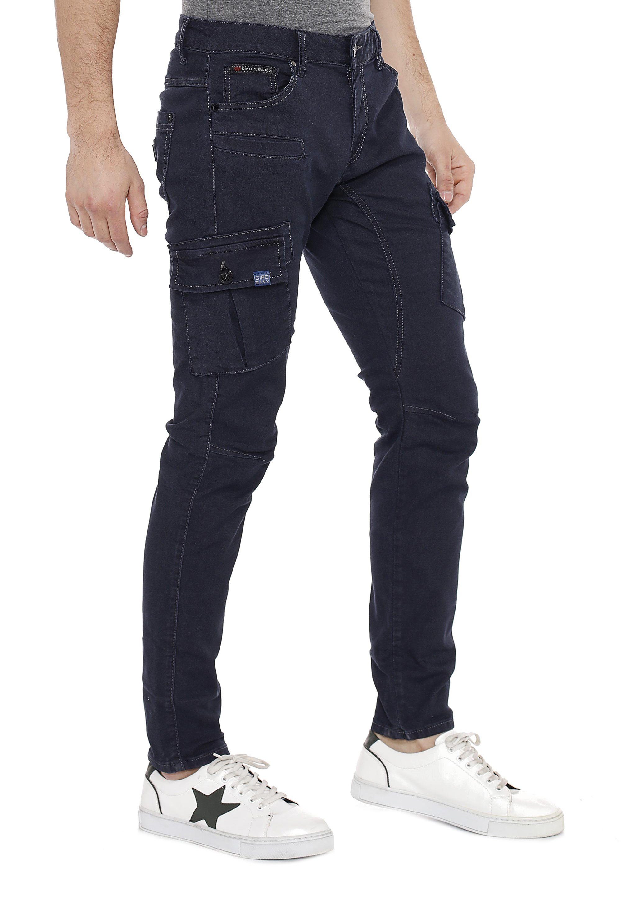 Cipo & Baxx Slim-fit-Jeans mit Seitentaschen blau