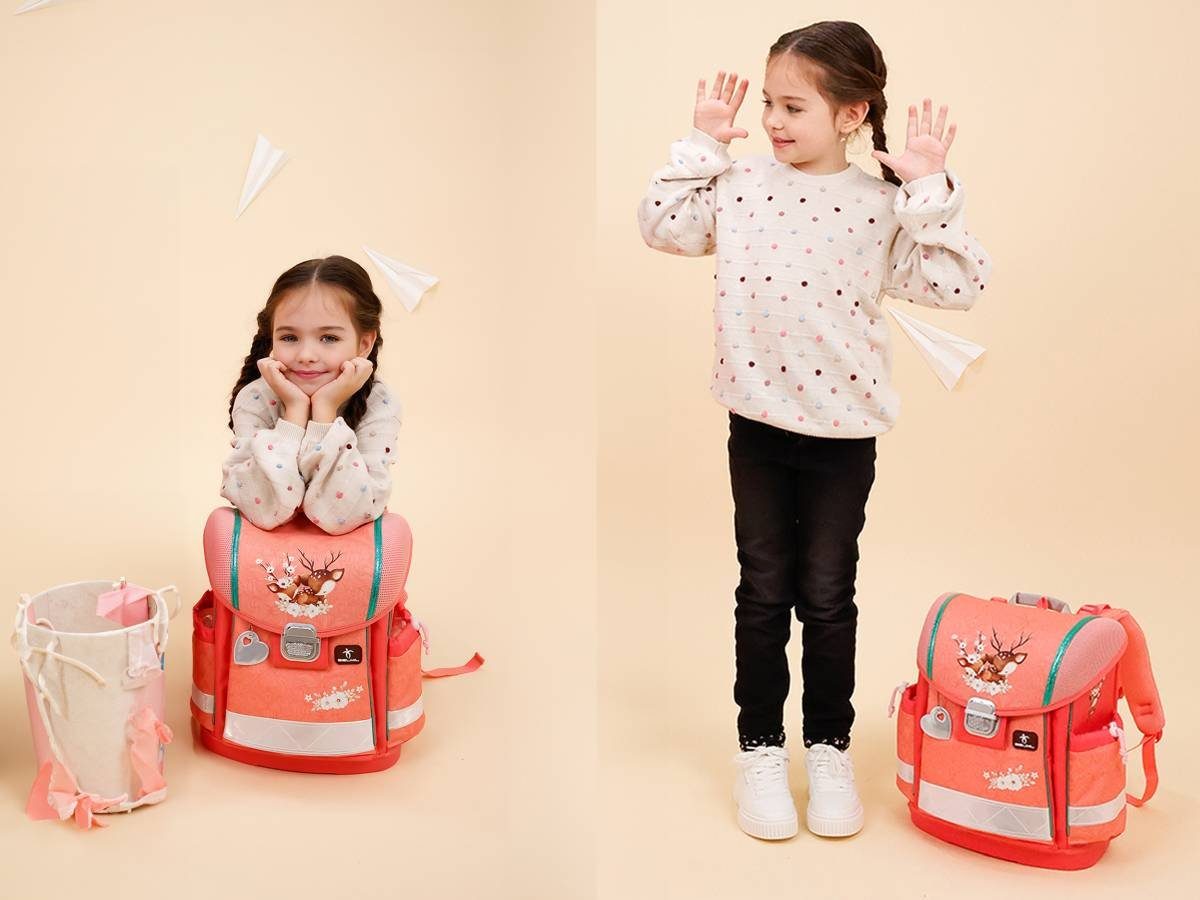 Belmil Schulranzen "Classy" 2025 Set 1. Klasse neue Designs, Rehkitz, 4tlg.,1. Klasse, Grundschule, Einschulung, Mädchen