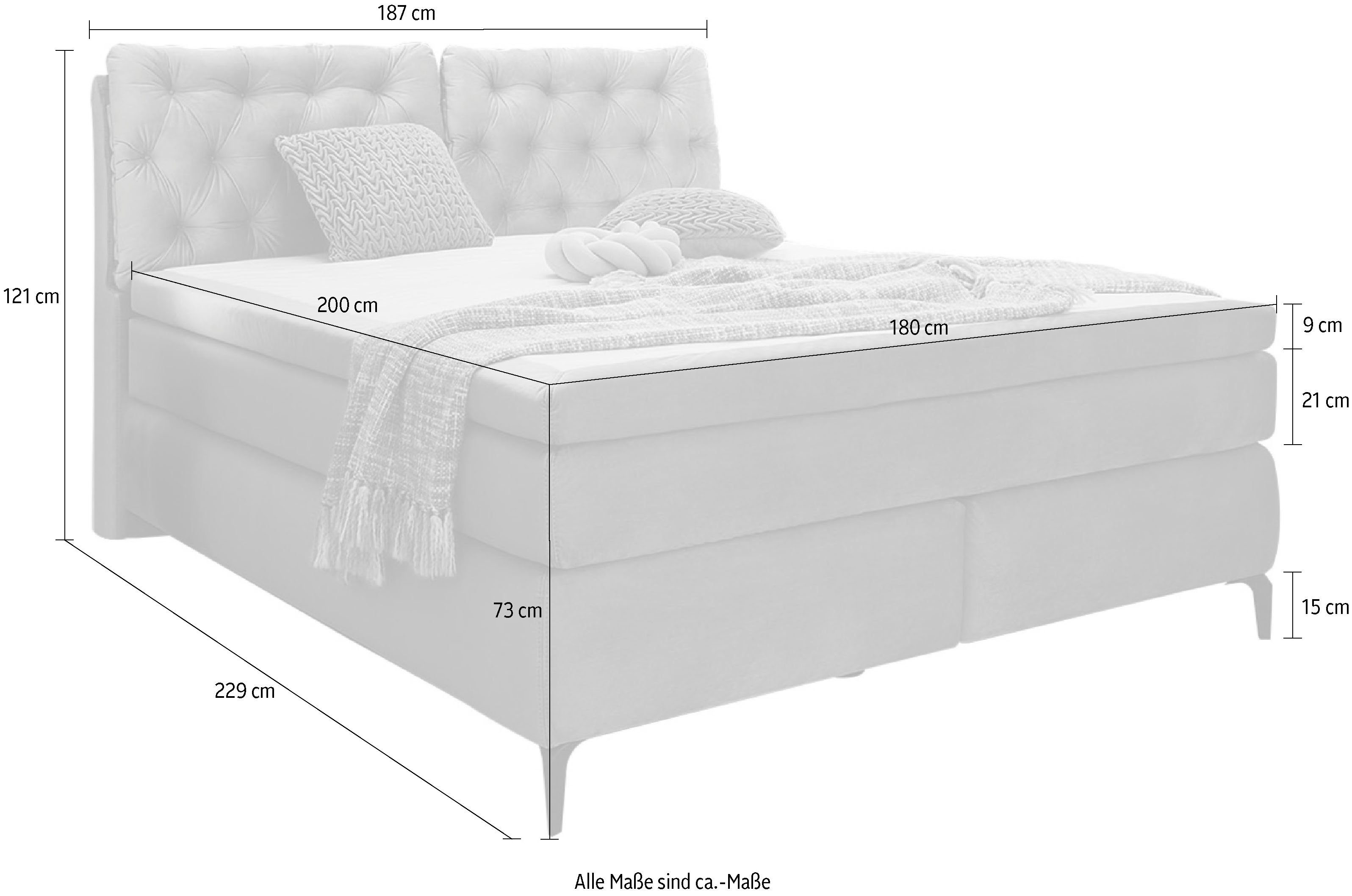 Jockenhöfer Gruppe Boxspringbett "Chelsea", mit Kaltschaum-Topper günstig online kaufen