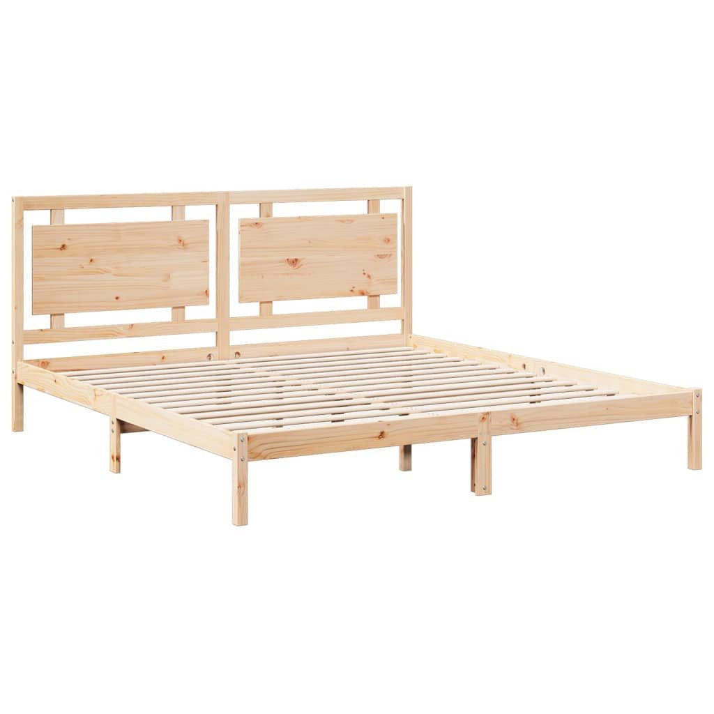 vidaXL Bett Massivholzbett Extra Lang ohne Matratze 200x220 cm