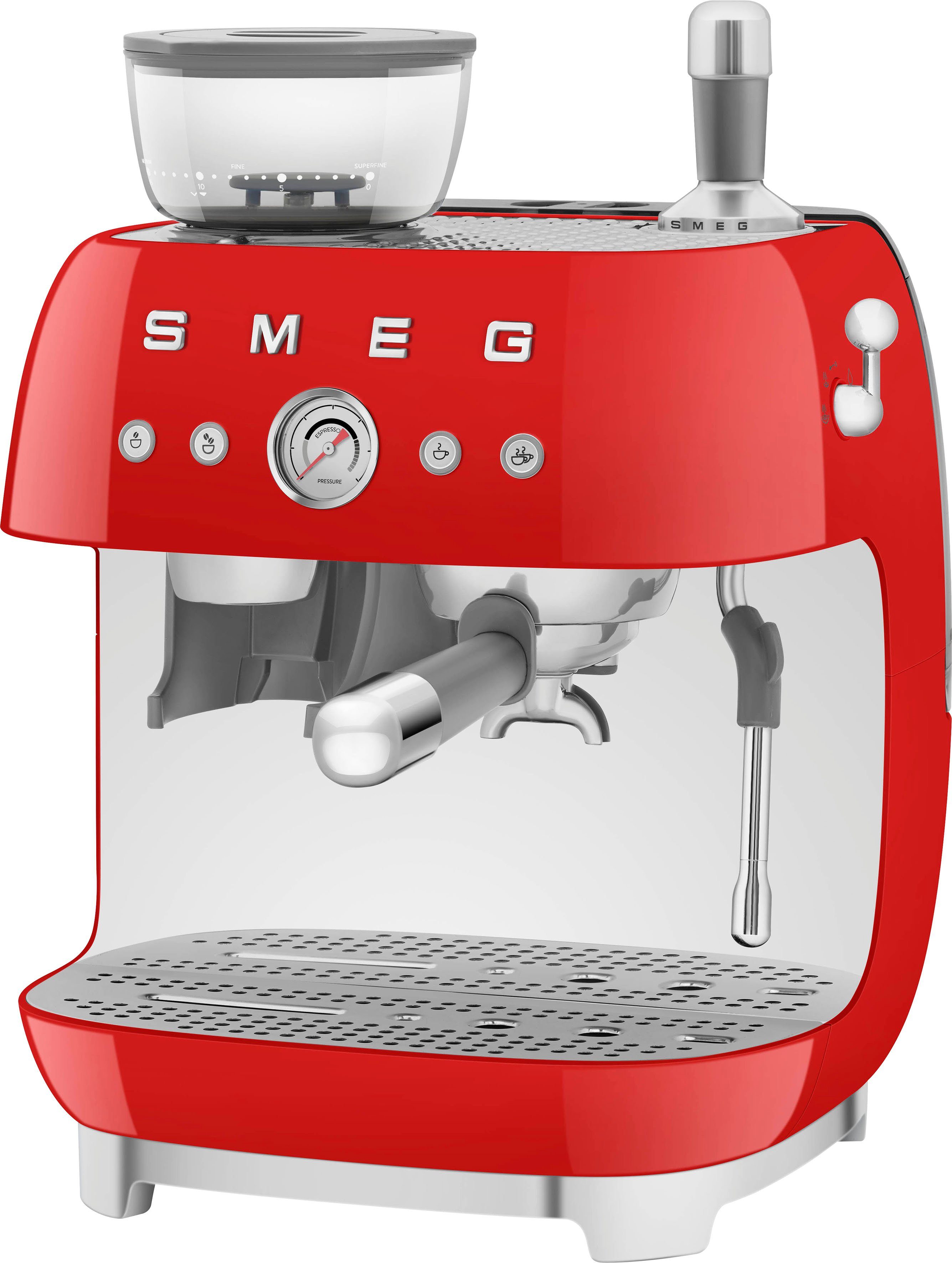 Smeg EGF03RDEU, mit Espressomaschine Kaffeemühle integrierter