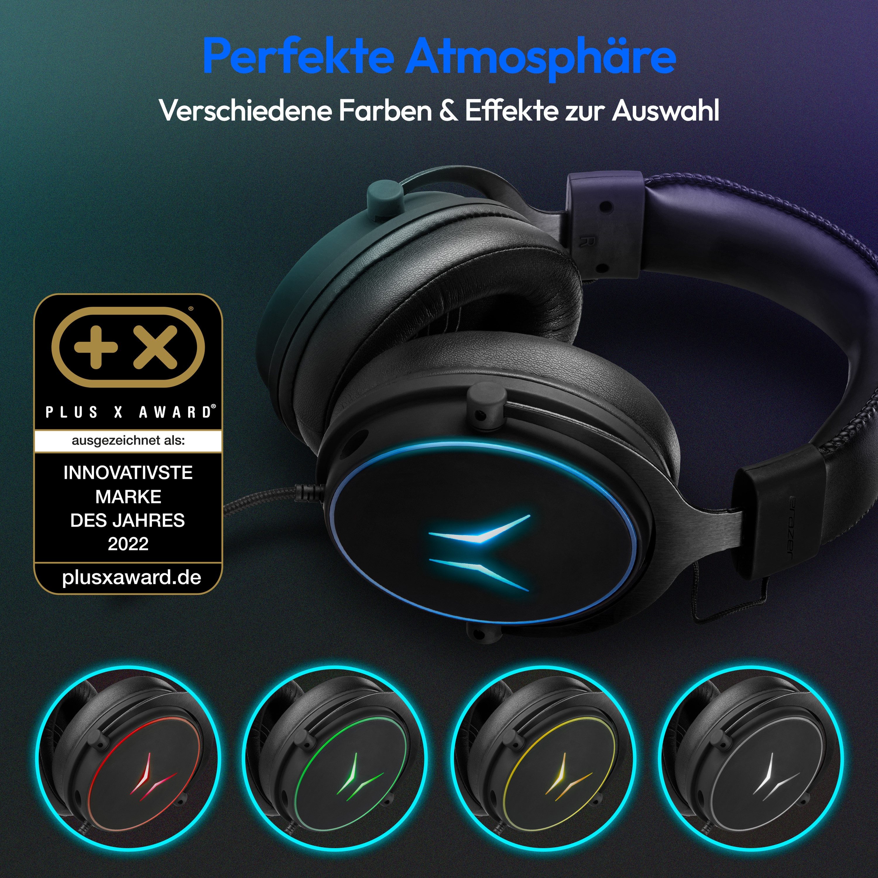 ERAZER Gaming Headset ERAZER Mage P20 (MD88430) Gaming-Headset (Beleuchtet, Ergonomisch, Gaming, Integriertes Mikrofon, Kopfhörerbuchse, Lautstärkeregler, MAGE_P20)