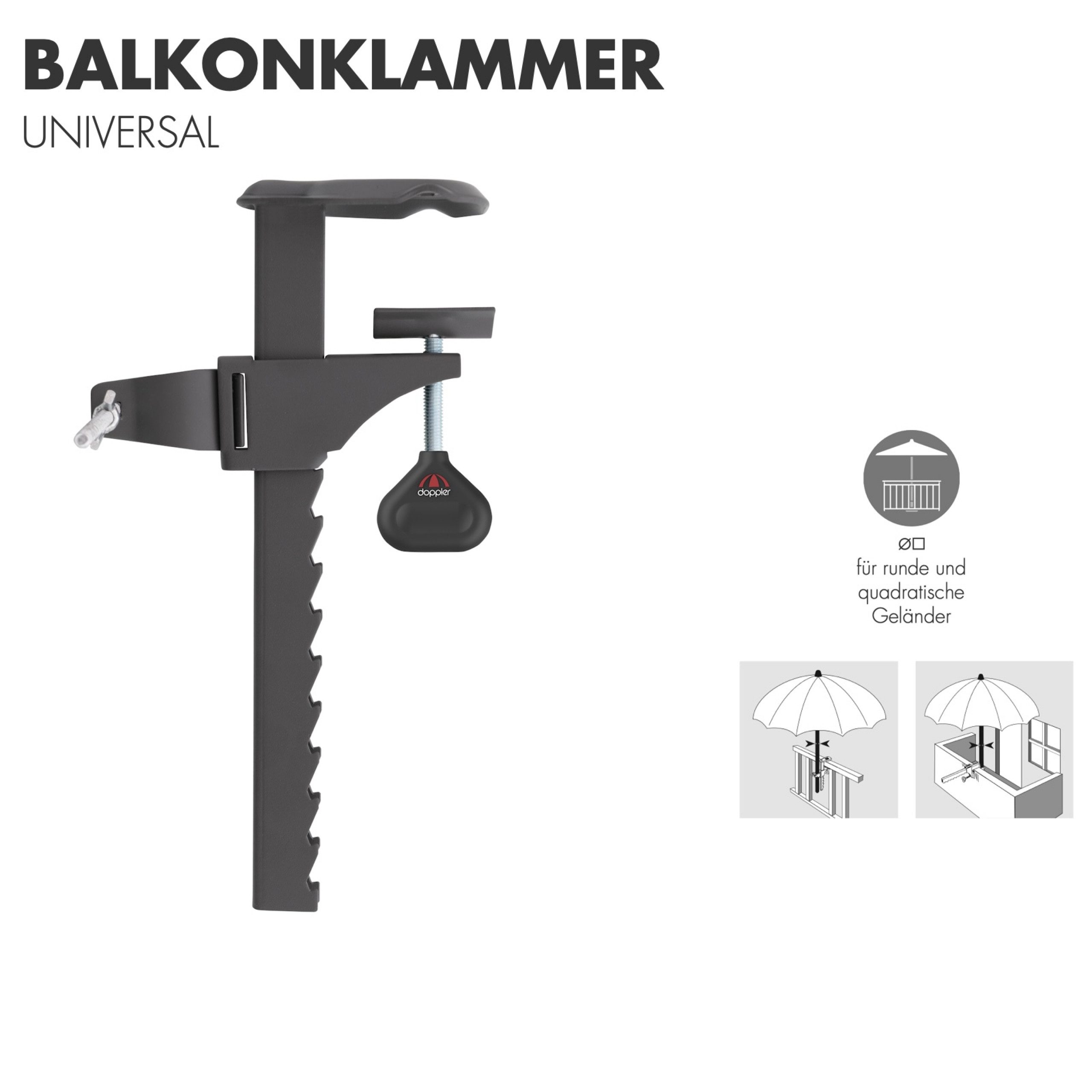 doppler® Sonnenschirm Doppler Balkonklammer Universal Schirmstock ø 22 - 32 günstig online kaufen