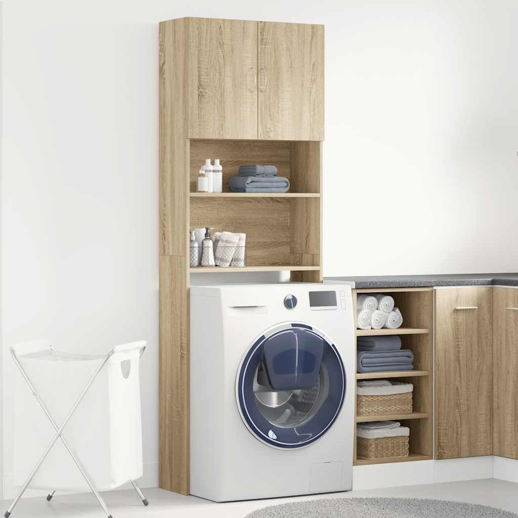 vidaXL Waschmaschinenumbauschrank Waschmaschinenregal Sonoma-Eiche 64x24x19 günstig online kaufen