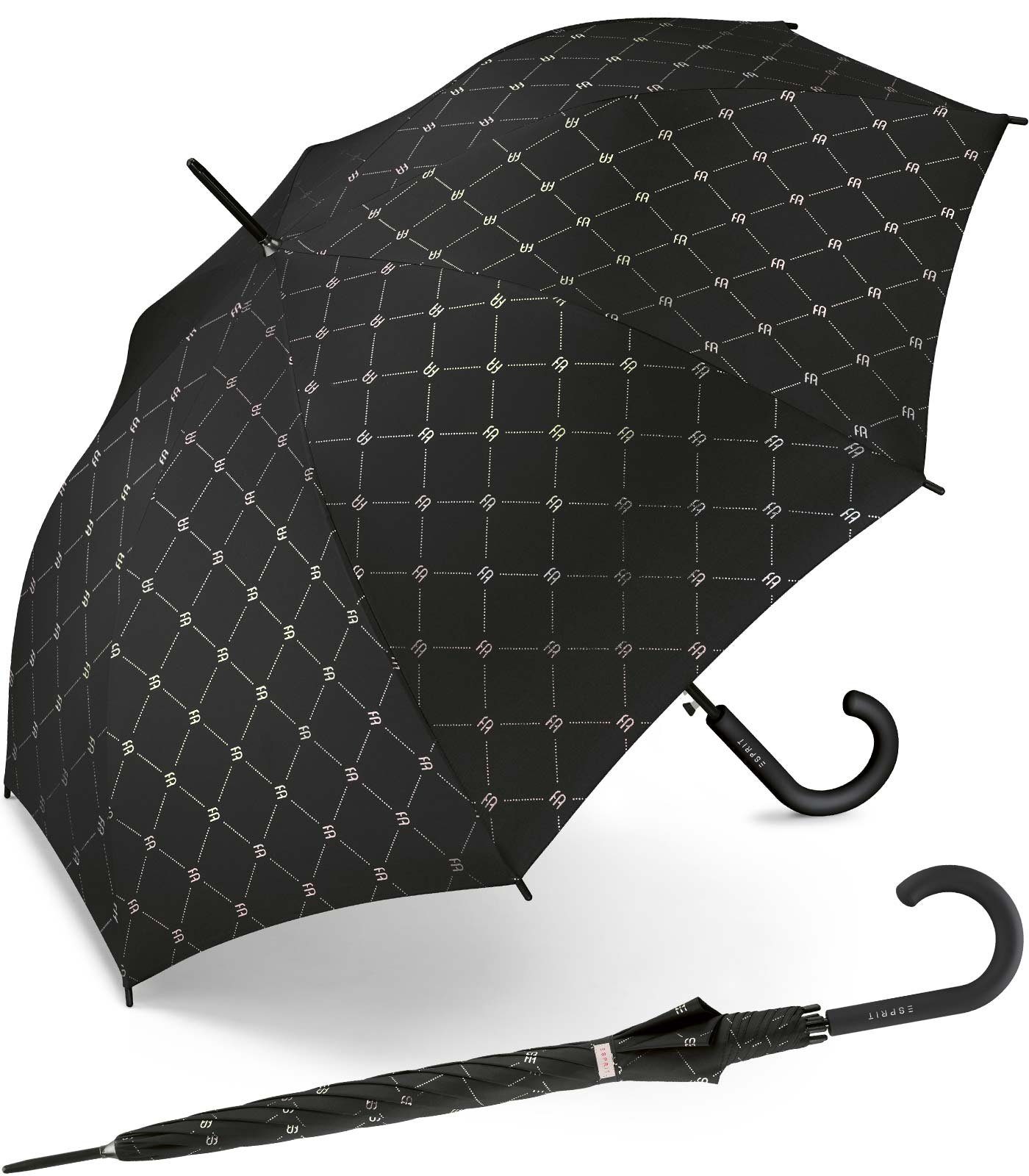 Esprit Langregenschirm großer Regenschirm für Damen mit Auf-Automatik, klassisches Design in modischem Design