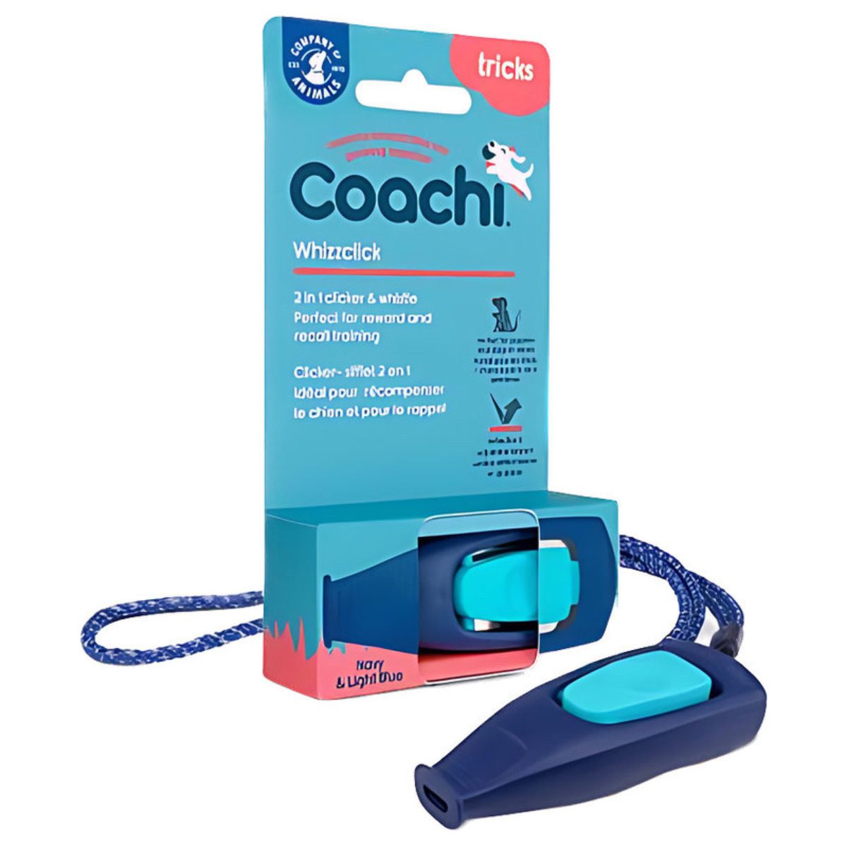 Coachi Hundepfeife Clicker "Whizzclick" mit Pfeife blau
