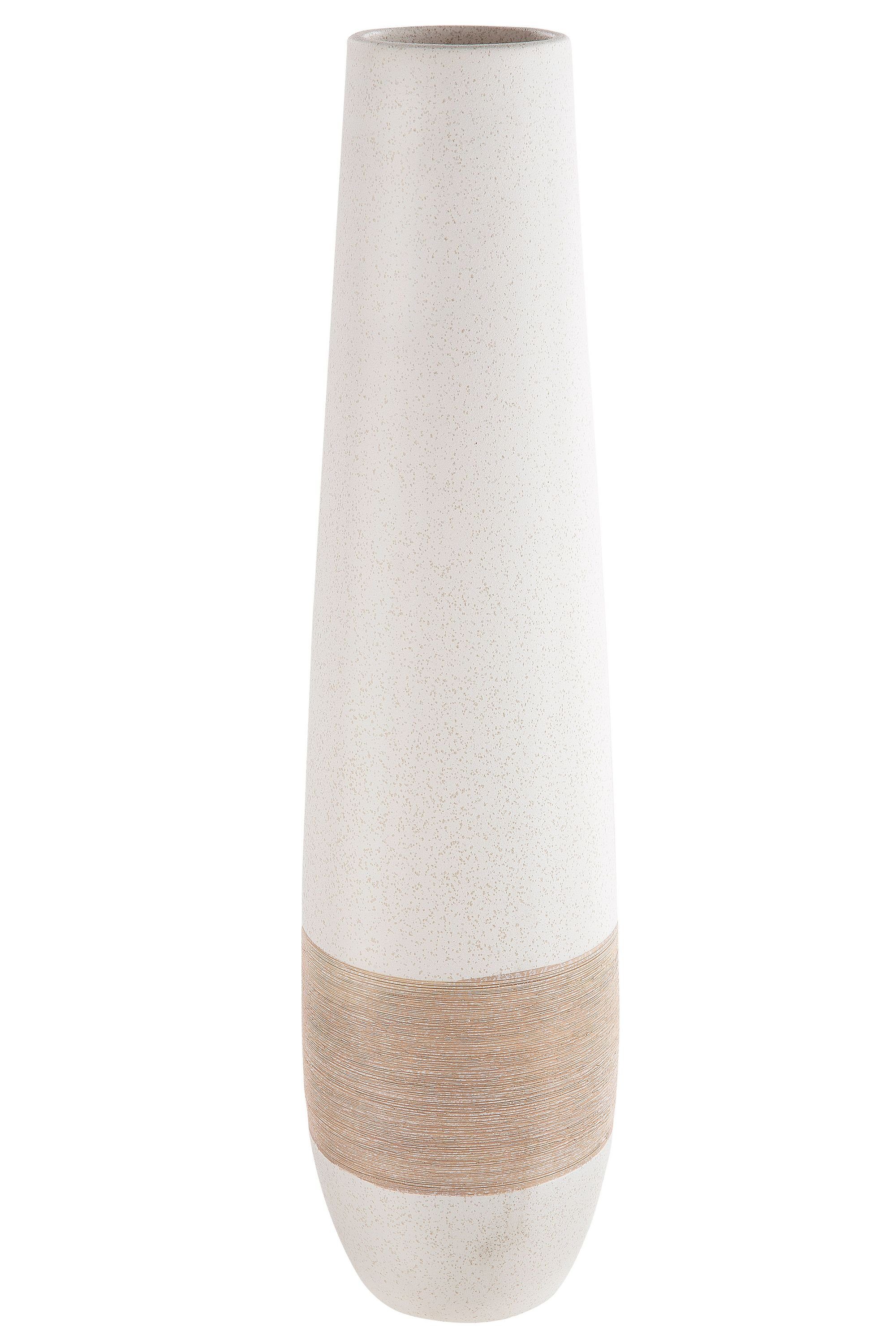 GILDE Dekovase OLBIA Vase - creme - Keramik - H. 56cm - Deko - Wohnzimmer (1 Stück), Gesprenkelte Blumenvase - Stilvolle Tischdeko Vasen für Ihr Zuhause
