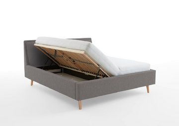 meise.möbel Holzbett Polsterbett Frieda, hellgrau, 140/160/180 x 200 cm, verschiedene