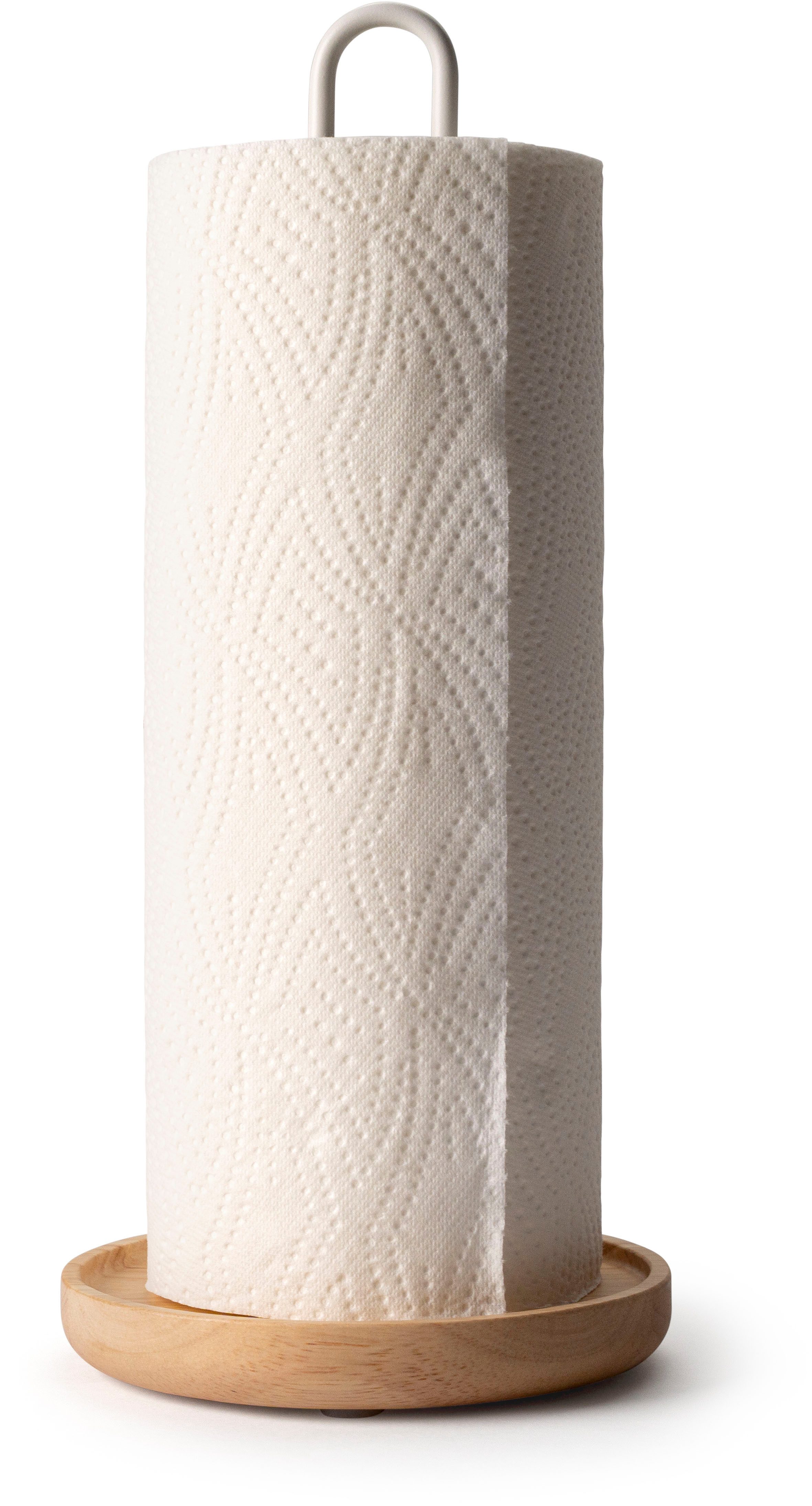 Continenta Küchenrollenhalter Gummibaum-Sockel, (1-St), Ø14x31,6 cm, Silikonfüße, auch für XL-Rollen