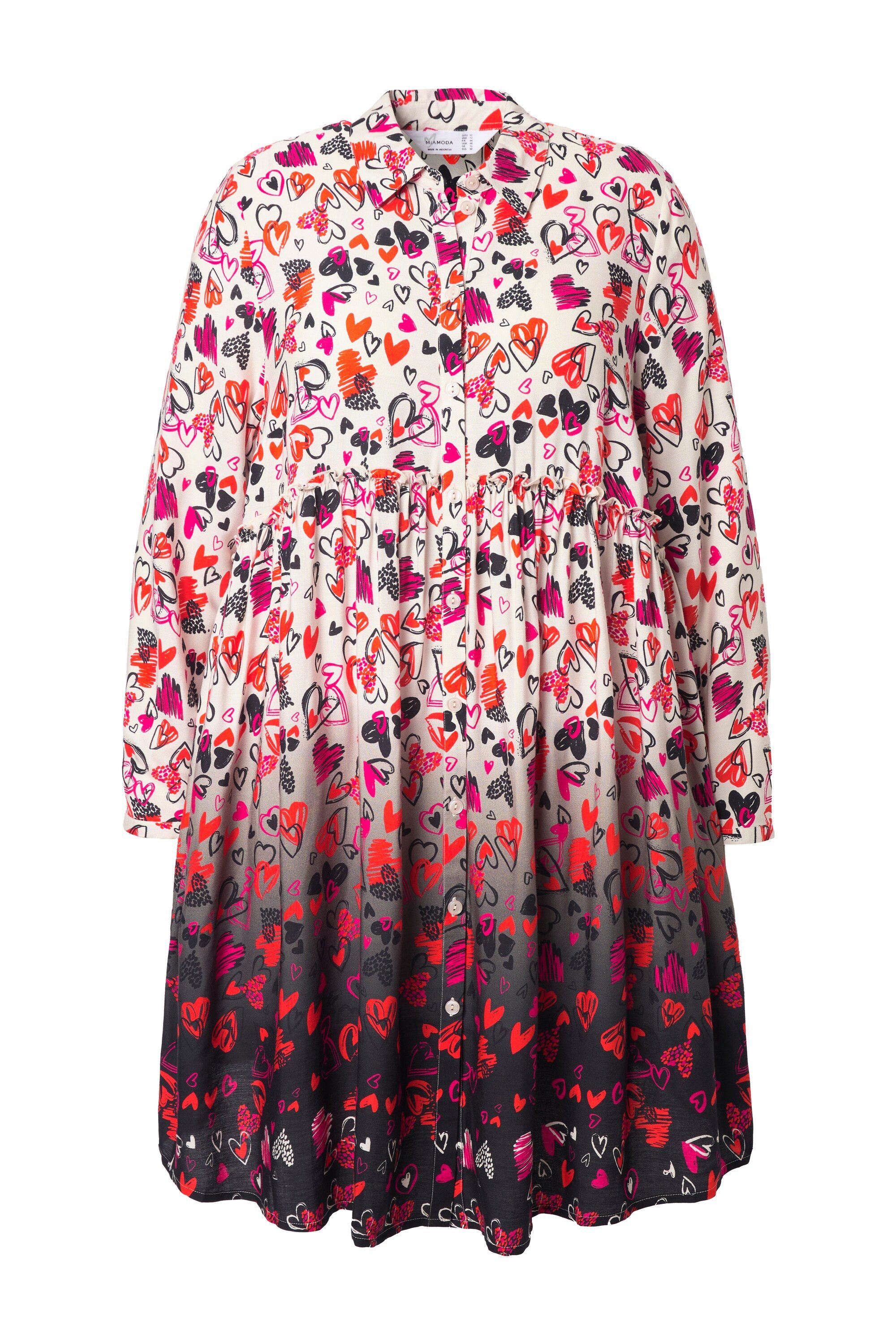 MIAMODA Longbluse Long-Bluse A-Linie Herzen Volant günstig online kaufen