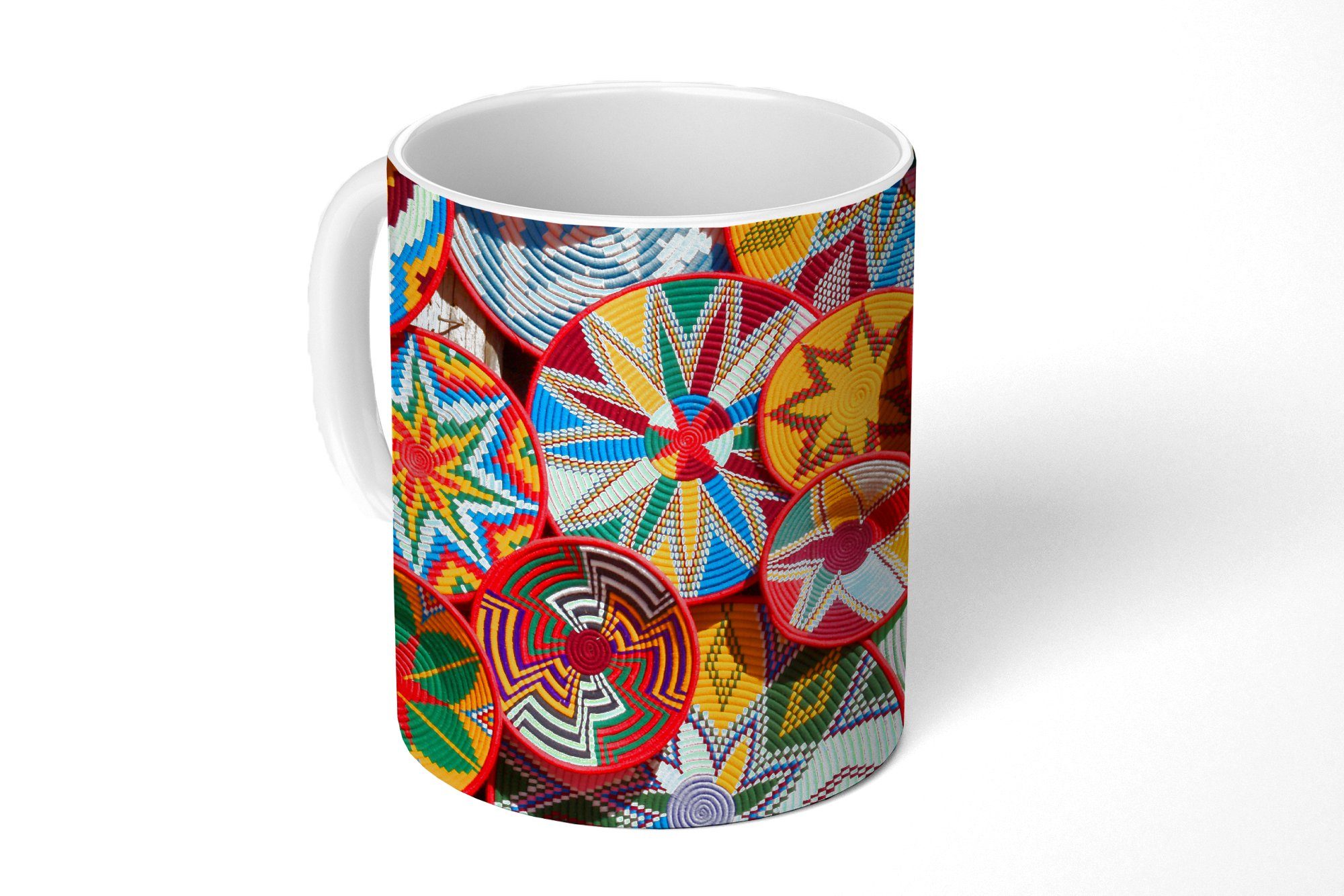 Kreis Teetasse, - Muster Farben, Keramik, Geschenk MuchoWow Tasse Teetasse, - Becher, Kaffeetassen,