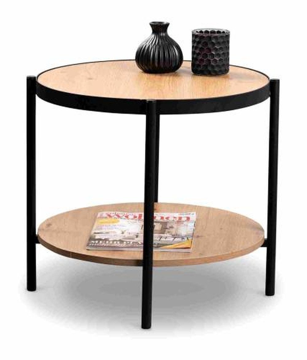 M2 Kollektion Beistelltisch Ablageboden, Artisaneiche Dekor, MDF + Metall - 45x52cm (HxD)