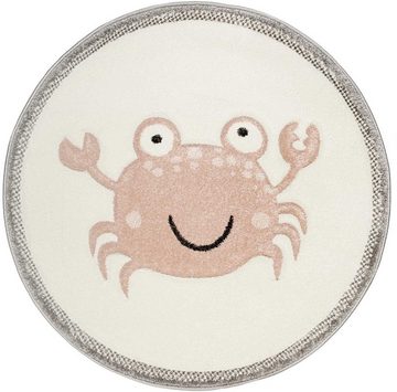 Teppich Crab ESP-21074, Esprit, rund, Höhe: 13 mm, Rundteppich mit Krabben Motiv