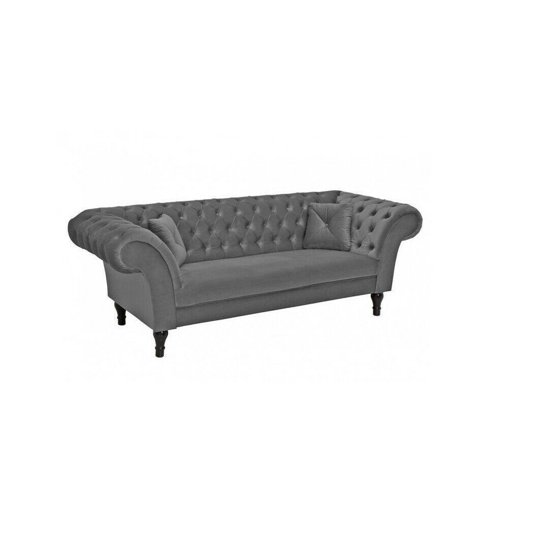 Europe Couch Zweisitzer Made Grauer Sofa Neu, in Sofa Polster JVmoebel Chesterfield Luxus 2-Sitzer