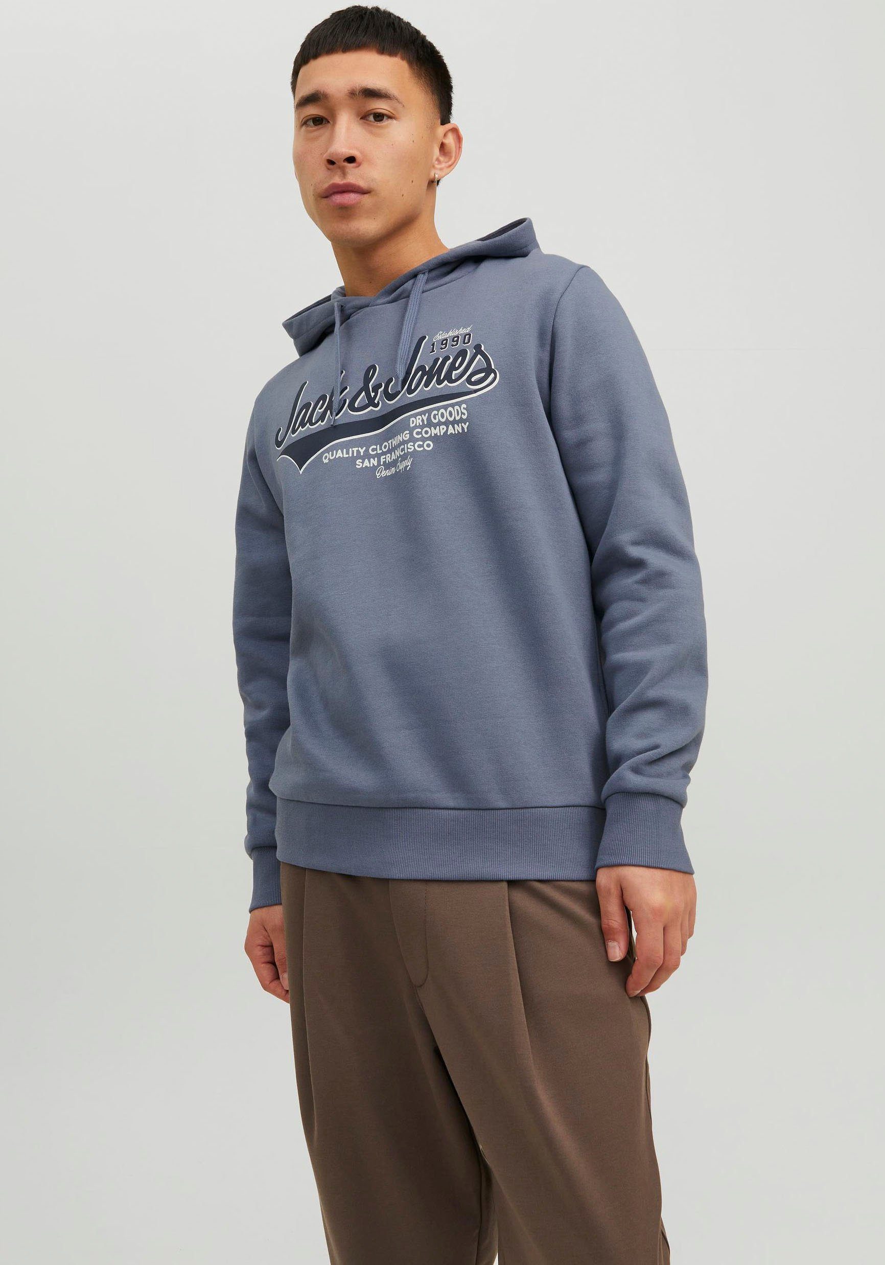 Jack & Jones Kapuzensweatshirt stone flint HOOD LOGO SWEAT