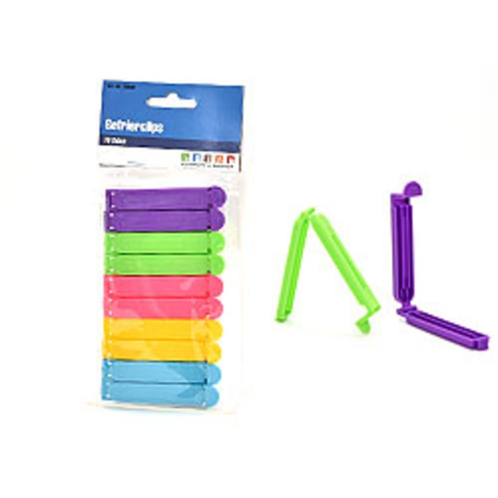 HundB Verschlussklammer 10er Gefrierclips 85mm, Tütenverschlüsse farbig (Stück, 10-tlg., Gefrierclips), Verschlussklammer Beutelclip Tütenclip Gefrierbeutelverschluss
