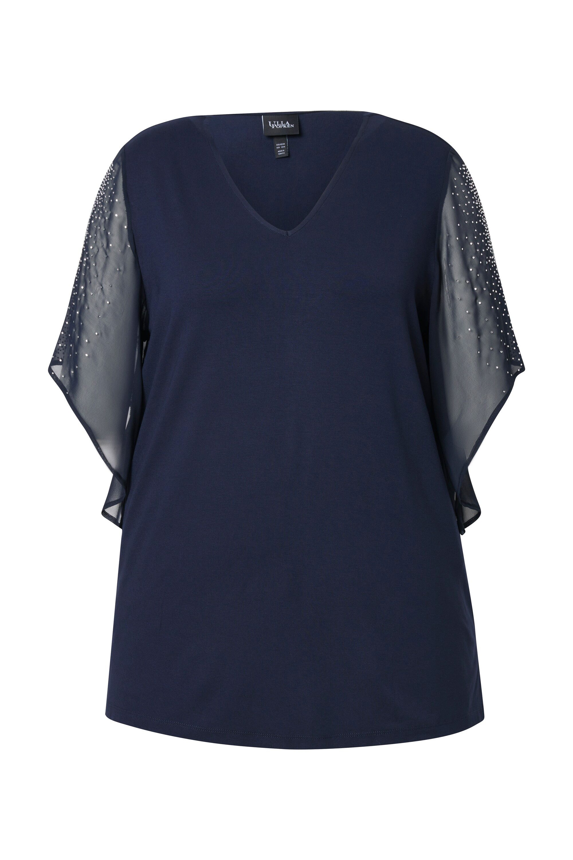 Ulla Popken T-Shirt T-Shirt Ziersteine A-Linie günstig online kaufen