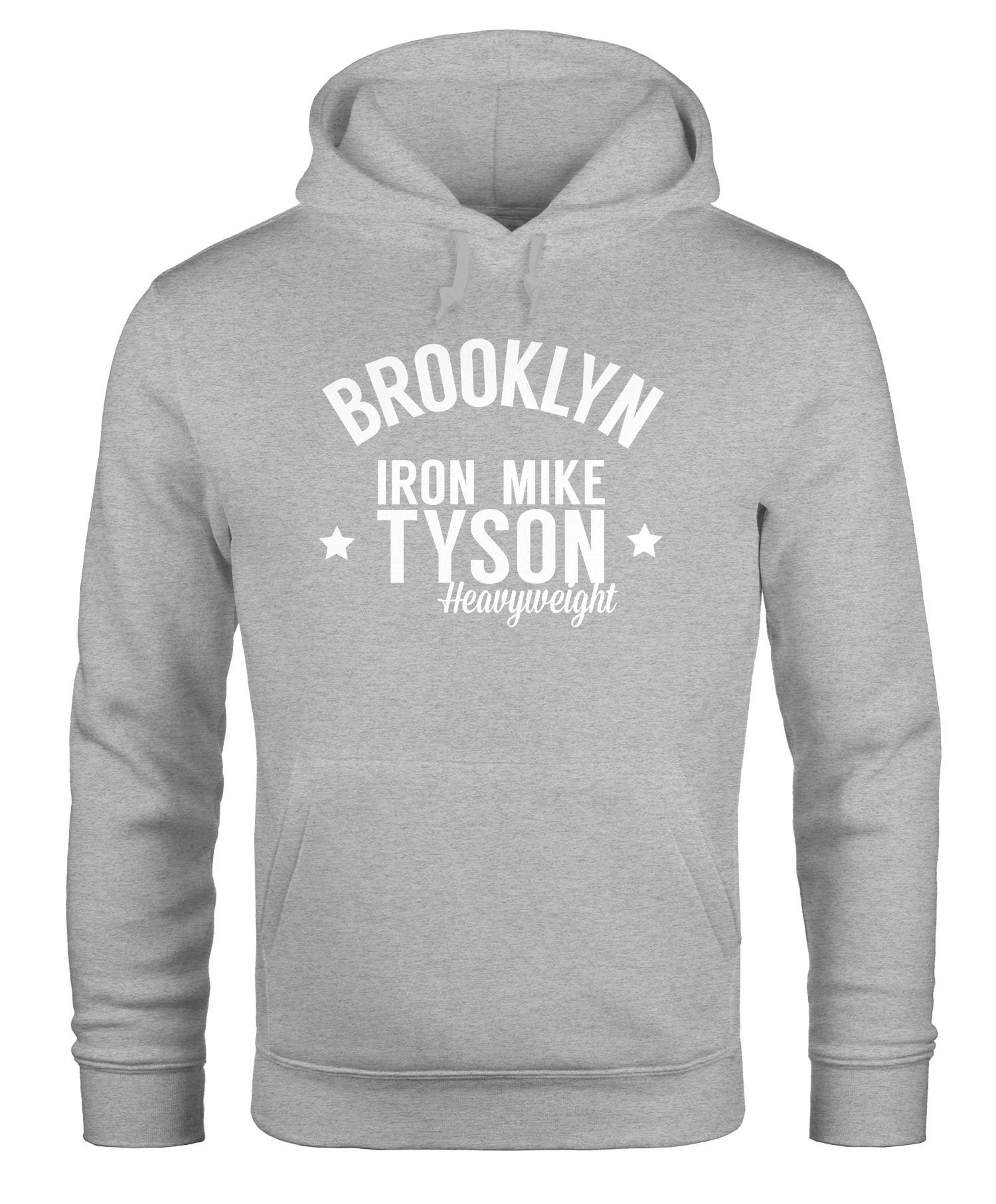 MoonWorks Hoodie Hoodie Herren Brooklyn New York Iron Mike Tyson Boxing Gym Moonworks® grau