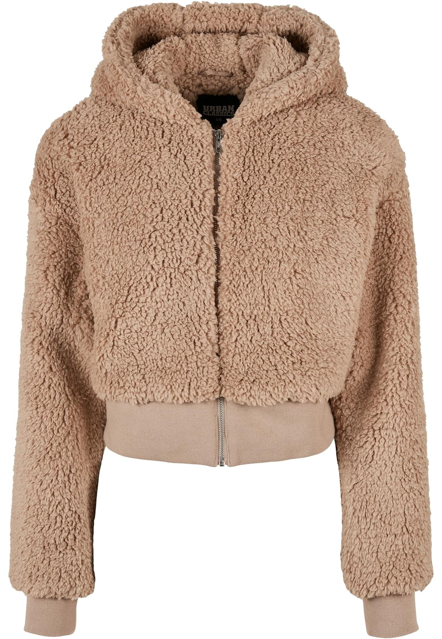 URBAN CLASSICS Outdoorjacke Damen Ladies Short Jacket softtaupe Oversized Sherpa (1-St)
