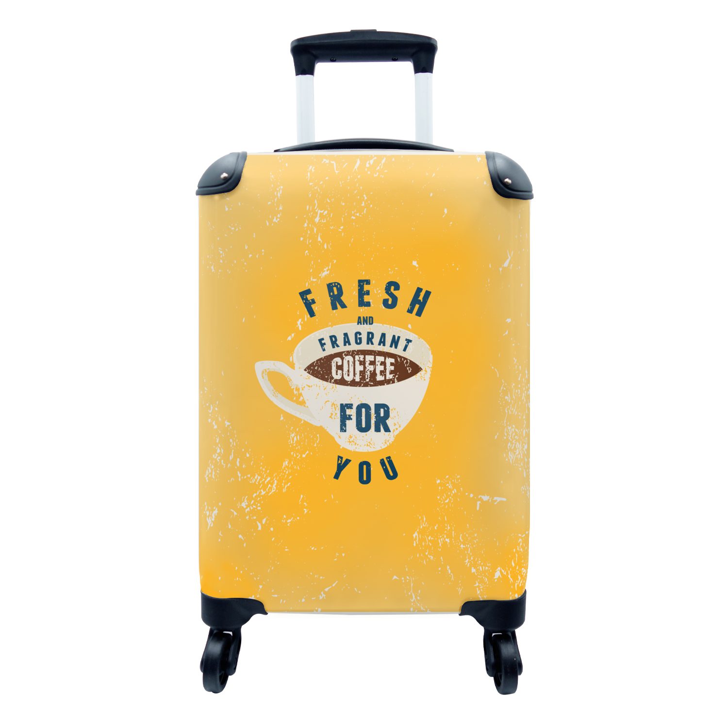 MuchoWow Handgepäckkoffer Kaffee - Sprichwörter - Frischer und duftender Kaffee für dich -, 4 Rollen, Reisetasche mit rollen, Handgepäck für Ferien, Trolley, Reisekoffer