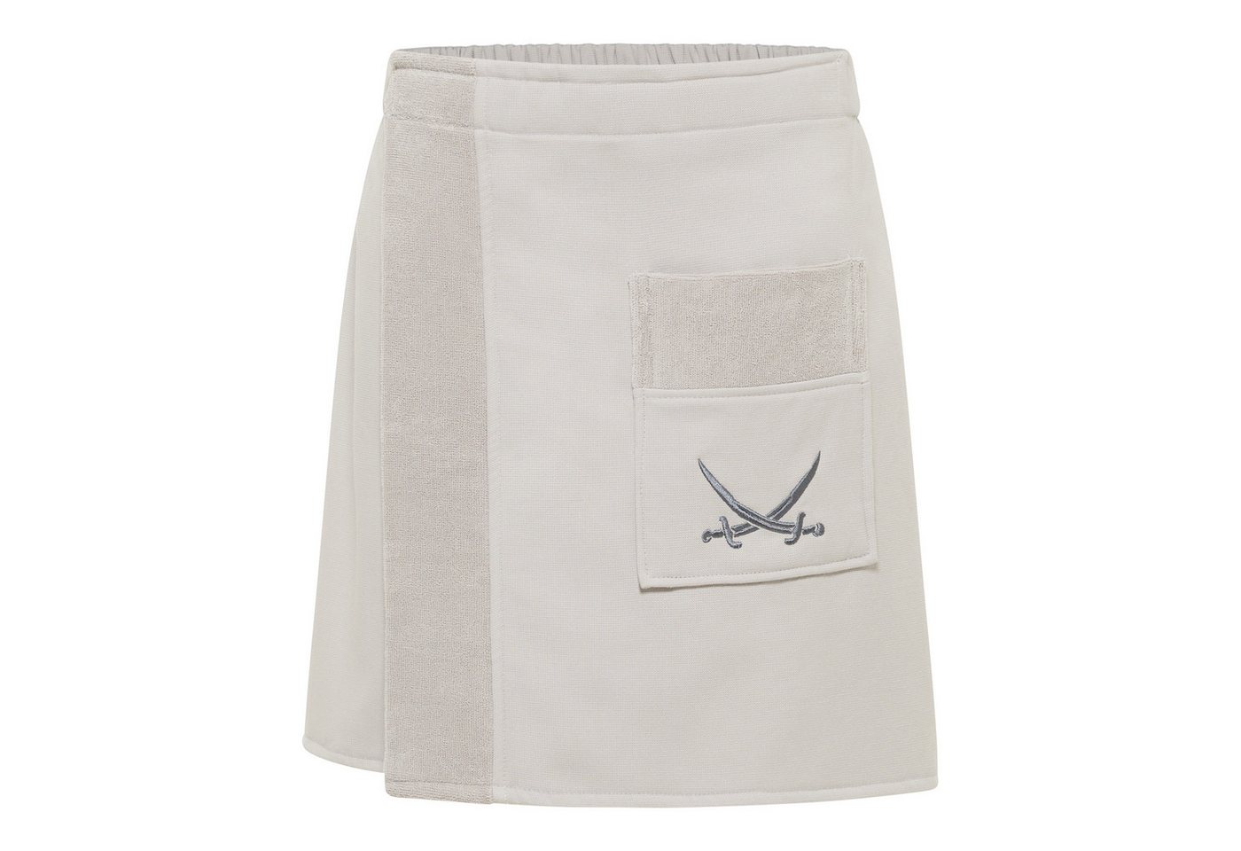 Sansibar Sylt Kilt Sansibar Herren Sauna-Kilt mit bestickter Tasche, 50x145 cm, Baumwolle, Klettverschluss, mit Gummizug am Rücken, Klettverschluss
