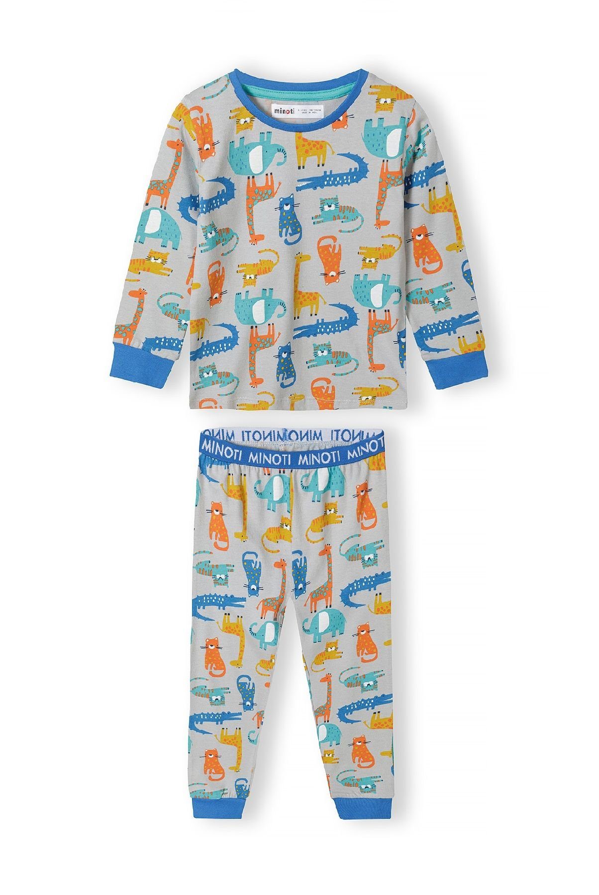 Pyjama (12m-8y) Grau mit MINOTI Allover-Print