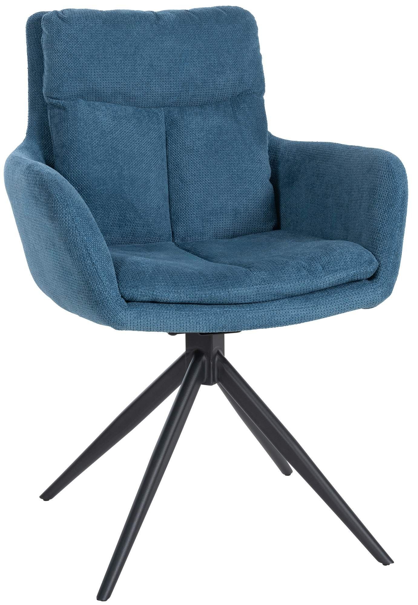 CLP Mit Esszimmerstuhl blau Polster-Stuhl schwenkbarer Stoff-Bezug Vilas,