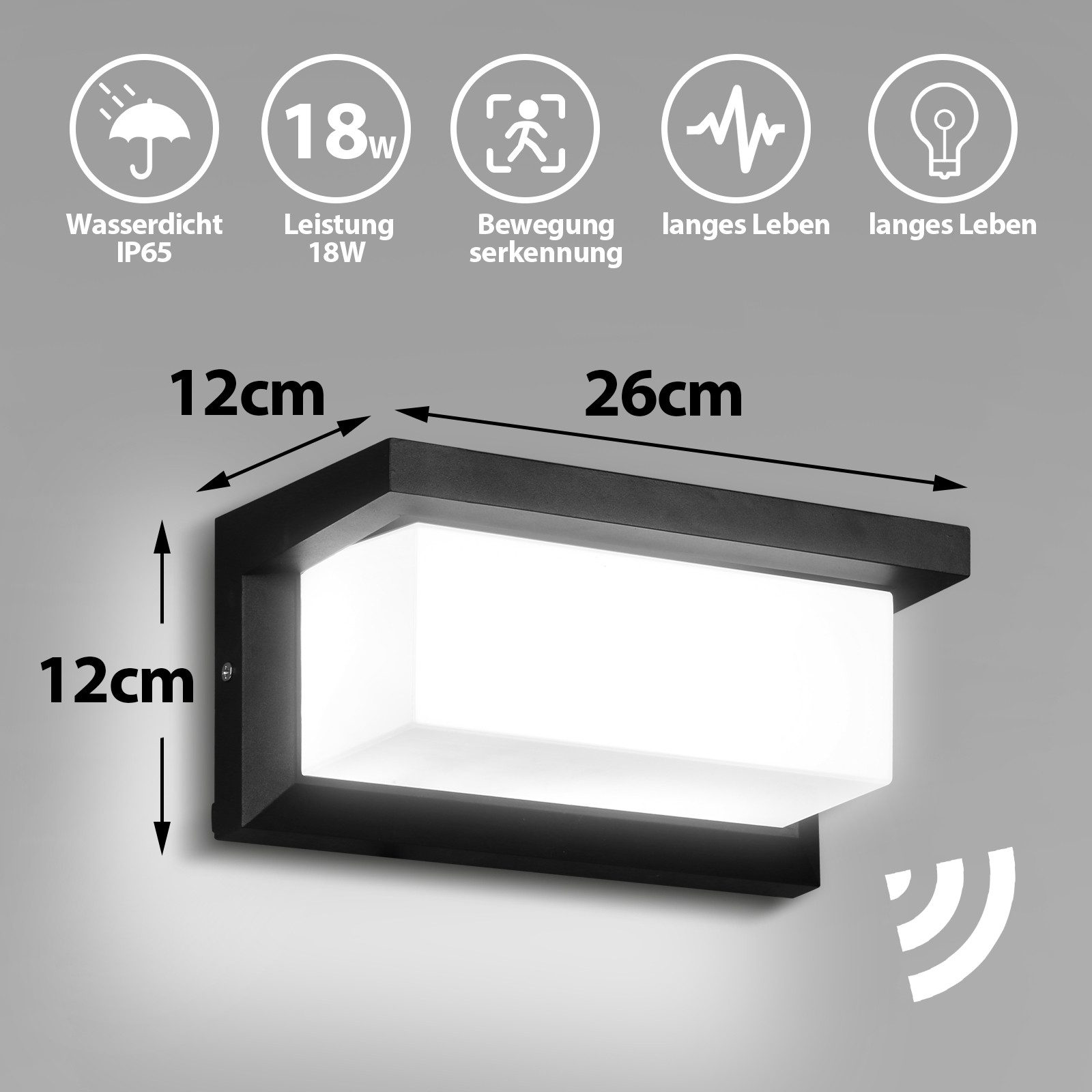 Clanmacy Wandleuchte 18W LED Wandlampe Außenleuchte günstig online kaufen