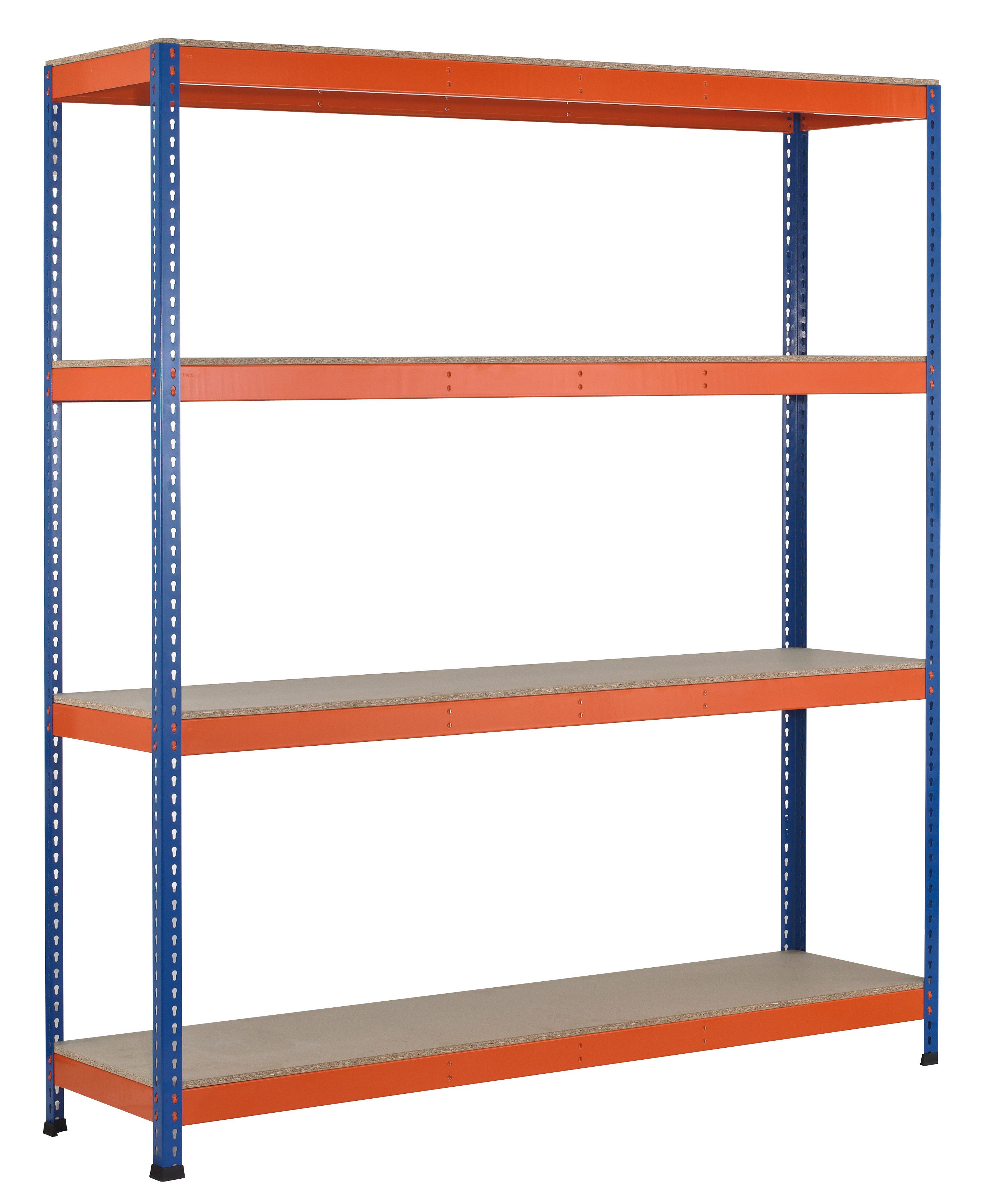 Steckregal GR, Weitspannregal Z1 mit Spanplatten, 3048 x 2450 x 773 mm