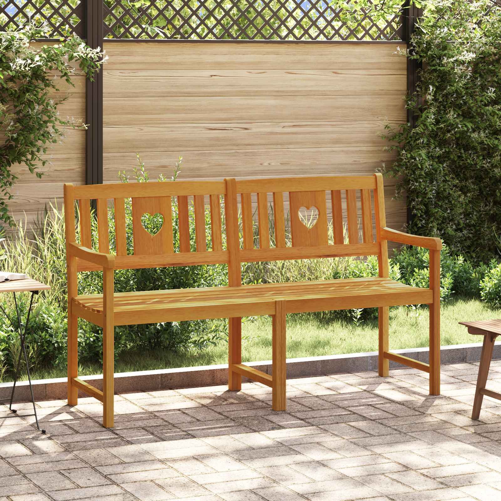 vidaXL Gartenbank Bank Outdoor Natur 150 x 55,5 x 90 cm Massivholz (1-St)