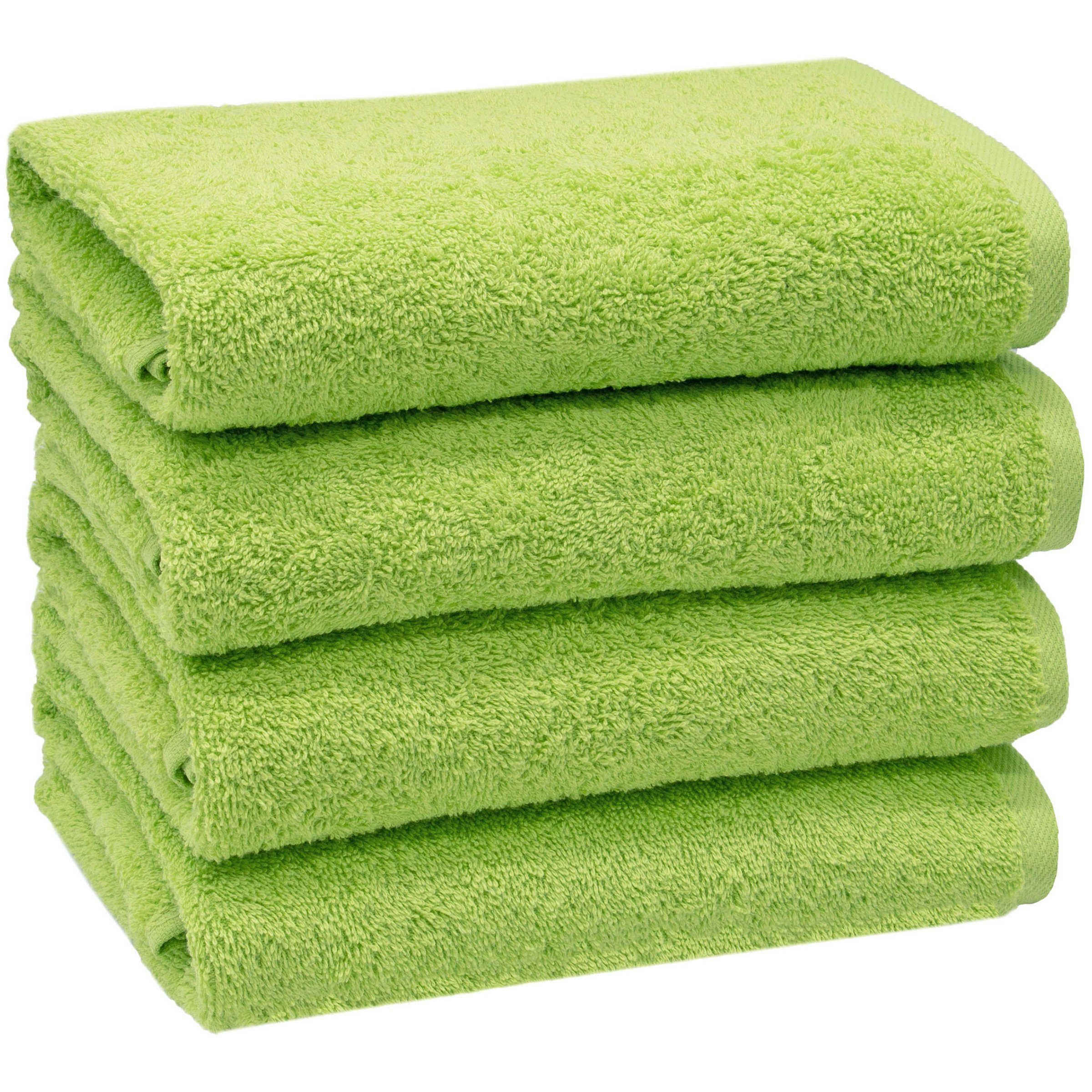Walkfrottier (4-St), cm, Baumwolle, 100 bis waschbar Handtücher, alle apfelgrün ZOLLNER 100% 50 95°C Farben x