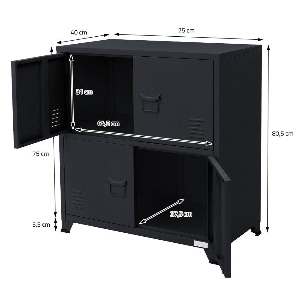ML-DESIGN Aktenschrank Metallschrank mit Schubladen freistehender Aufbewahrungsschrank (1-St) Lagerschrank anthrazit Büroschrank Werkzeugschrank Stahlschrank