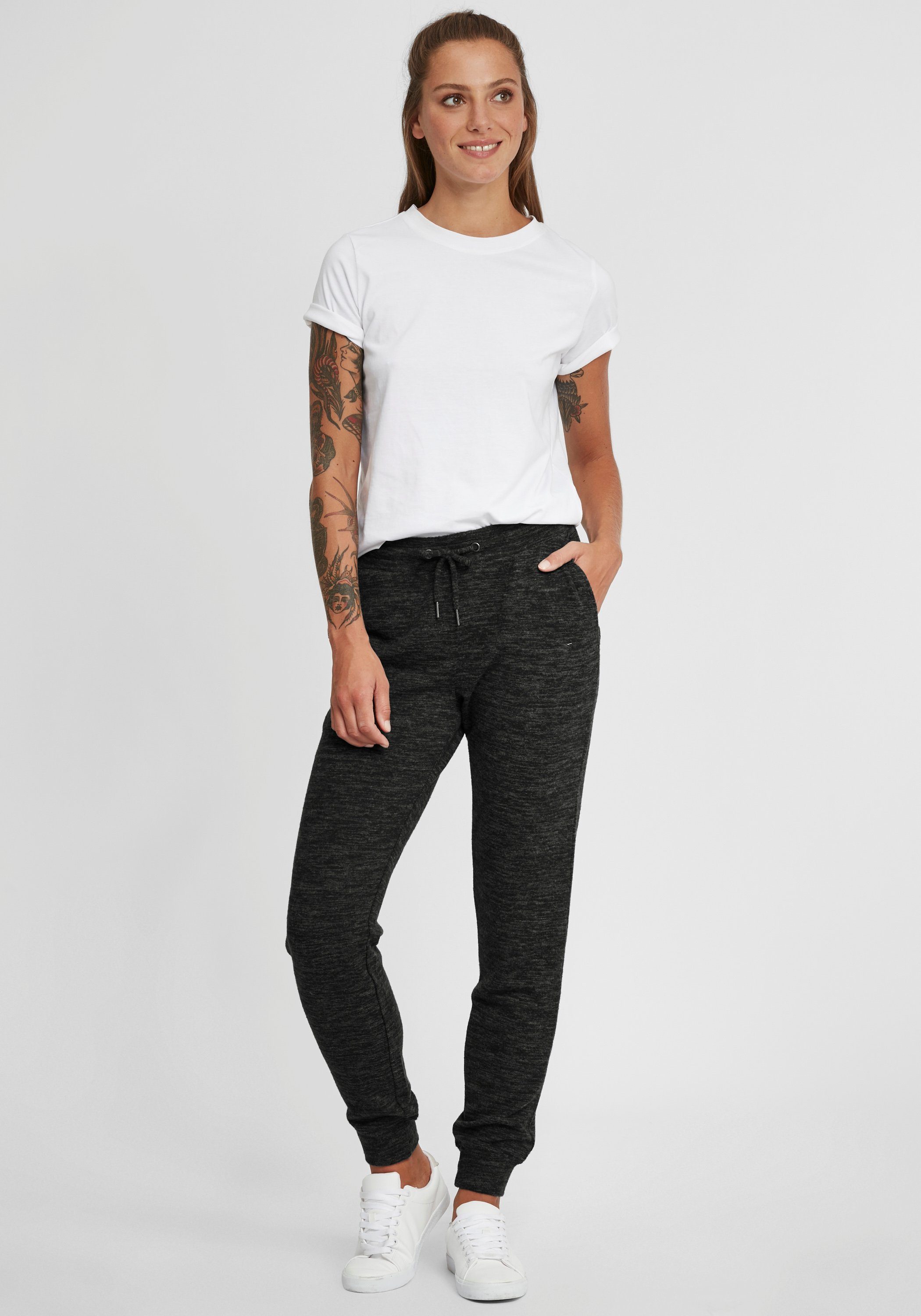 Sweat Kuschelweiche Dark Grey OXMO (1940071) Jogginghose OXBenita Melange Sweathose Pant